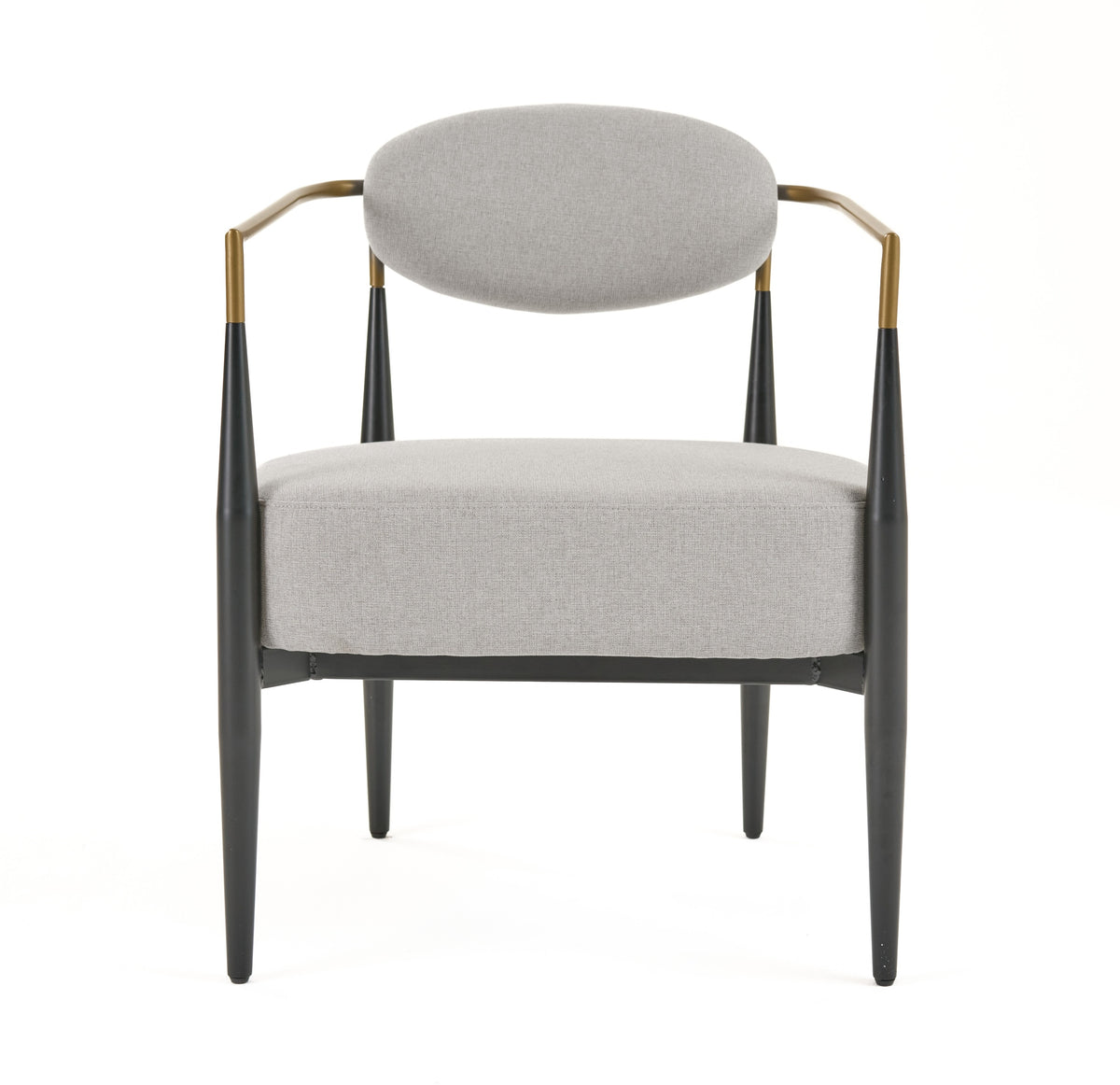 Liberty - Modern Light Grey Fabric + Black & Gold Accent Chair