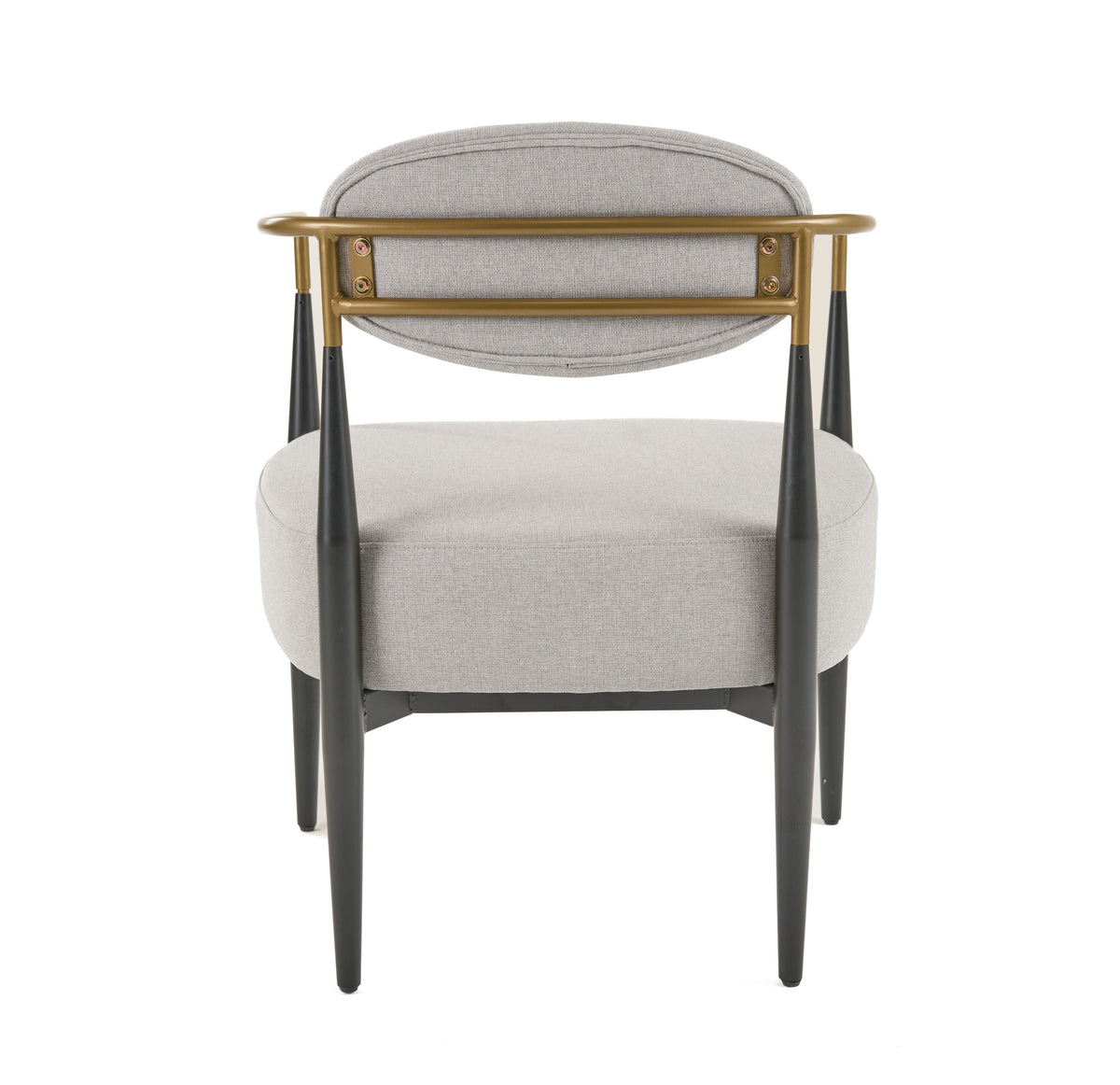 Liberty - Modern Light Grey Fabric + Black & Gold Accent Chair