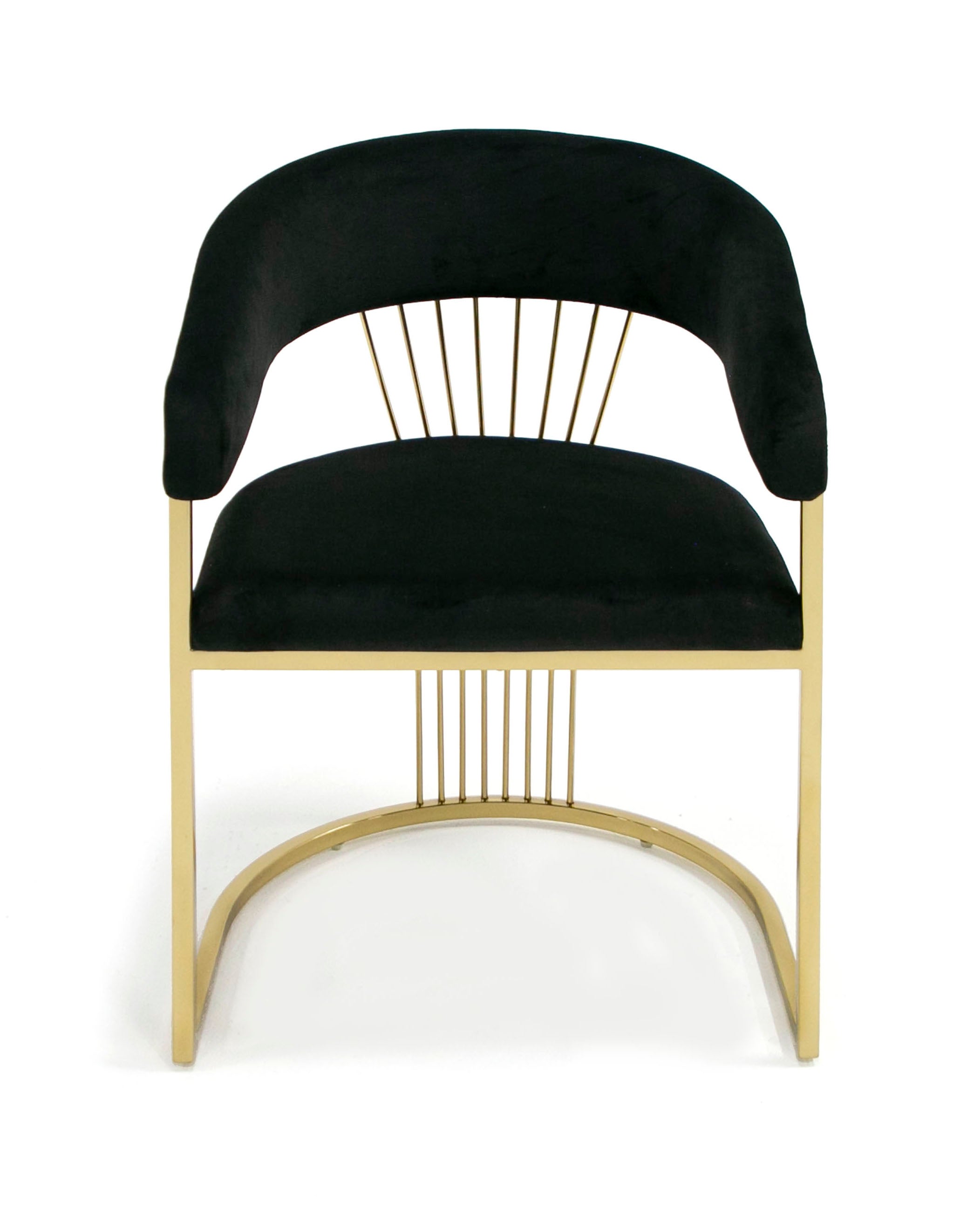 Modrest Linda - Modern Black Velvet and Gold Dining Chair
