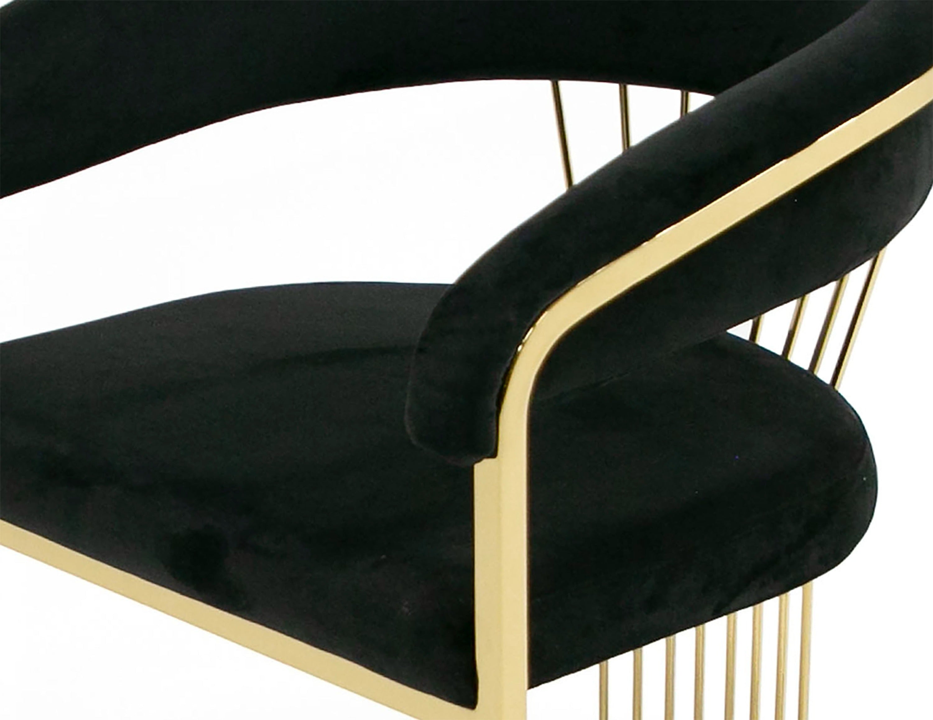 Modrest Linda - Modern Black Velvet and Gold Dining Chair