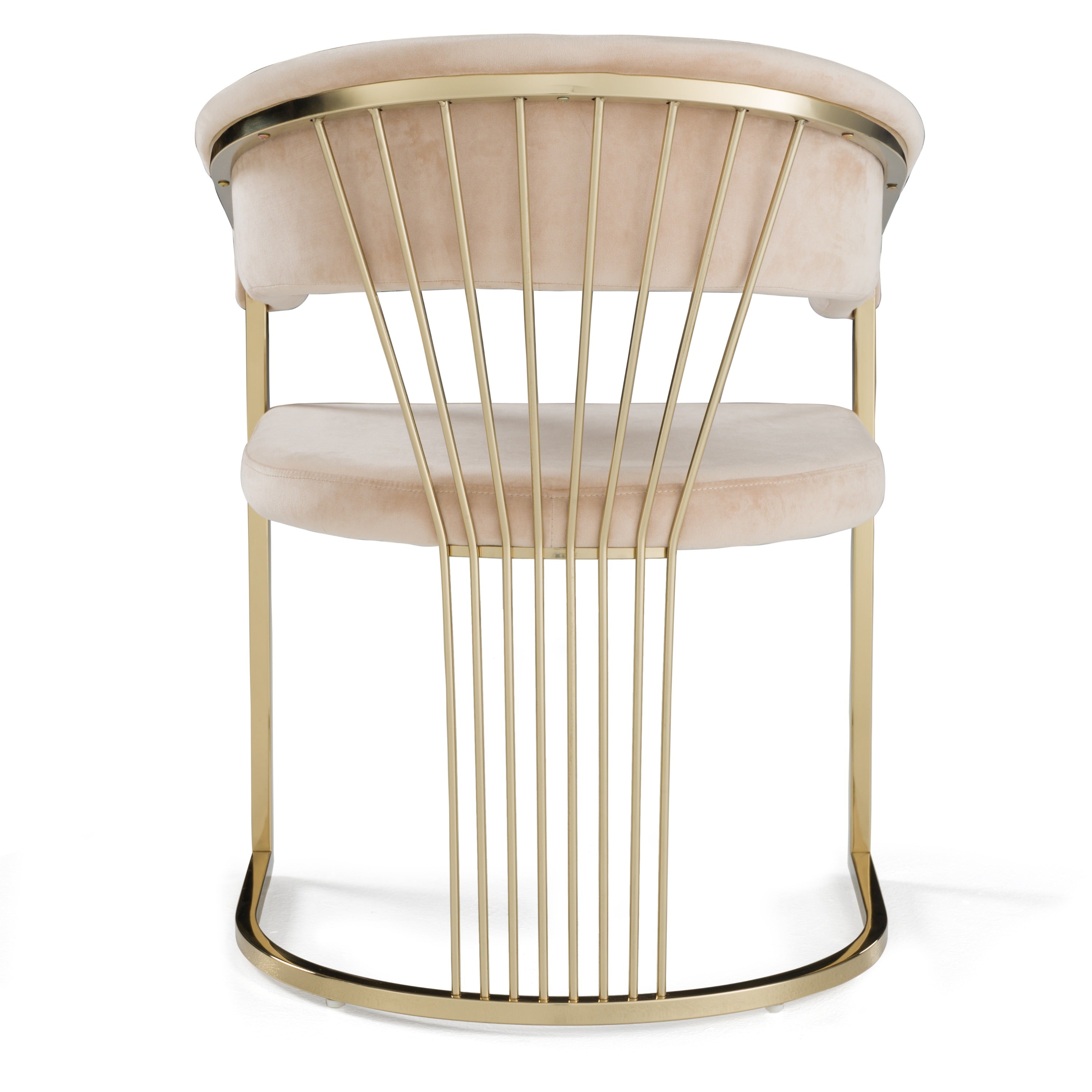 Modrest Linda - Modern Beige Velvet and Gold Dining Chair