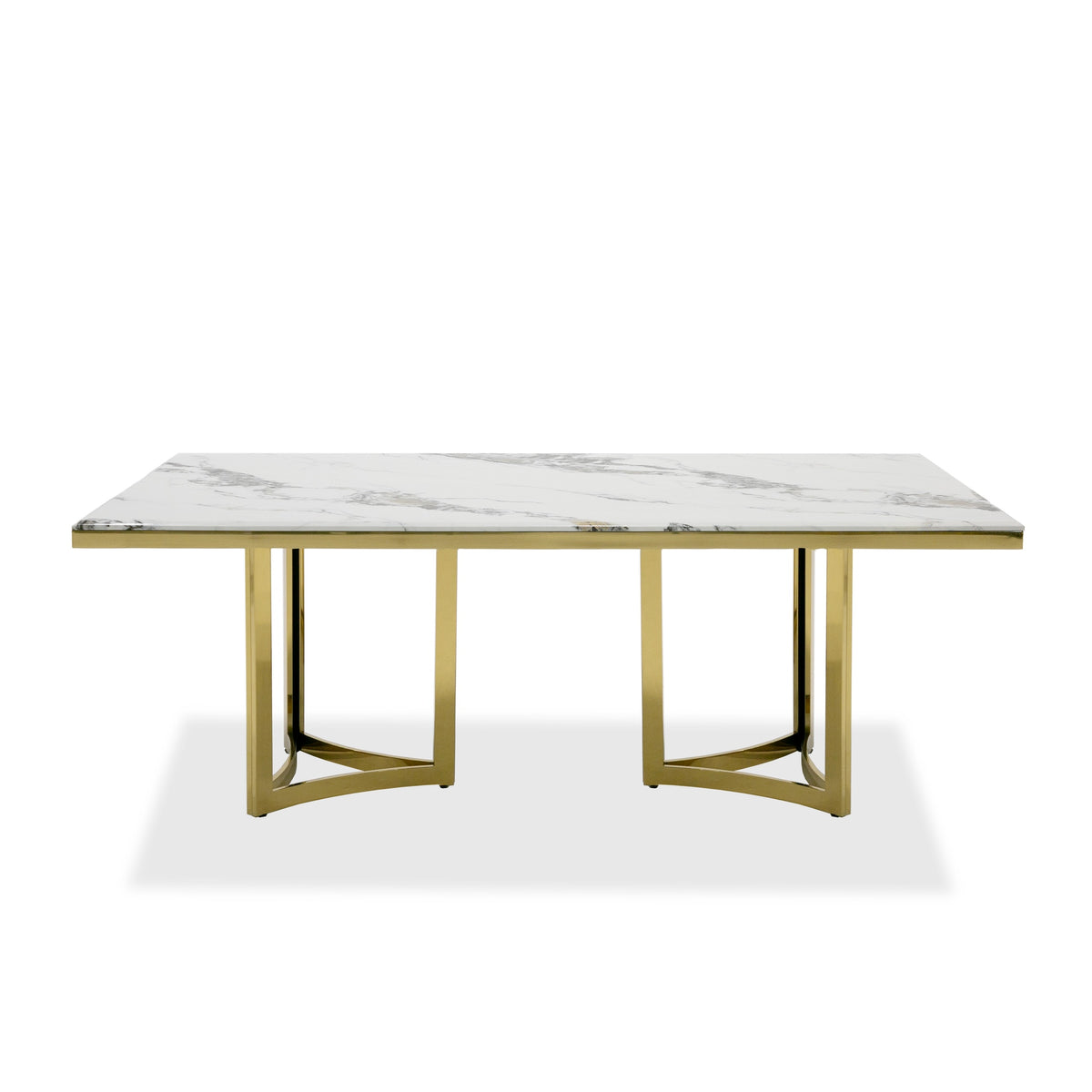 Loomis - White Marble & Gold Dining Table