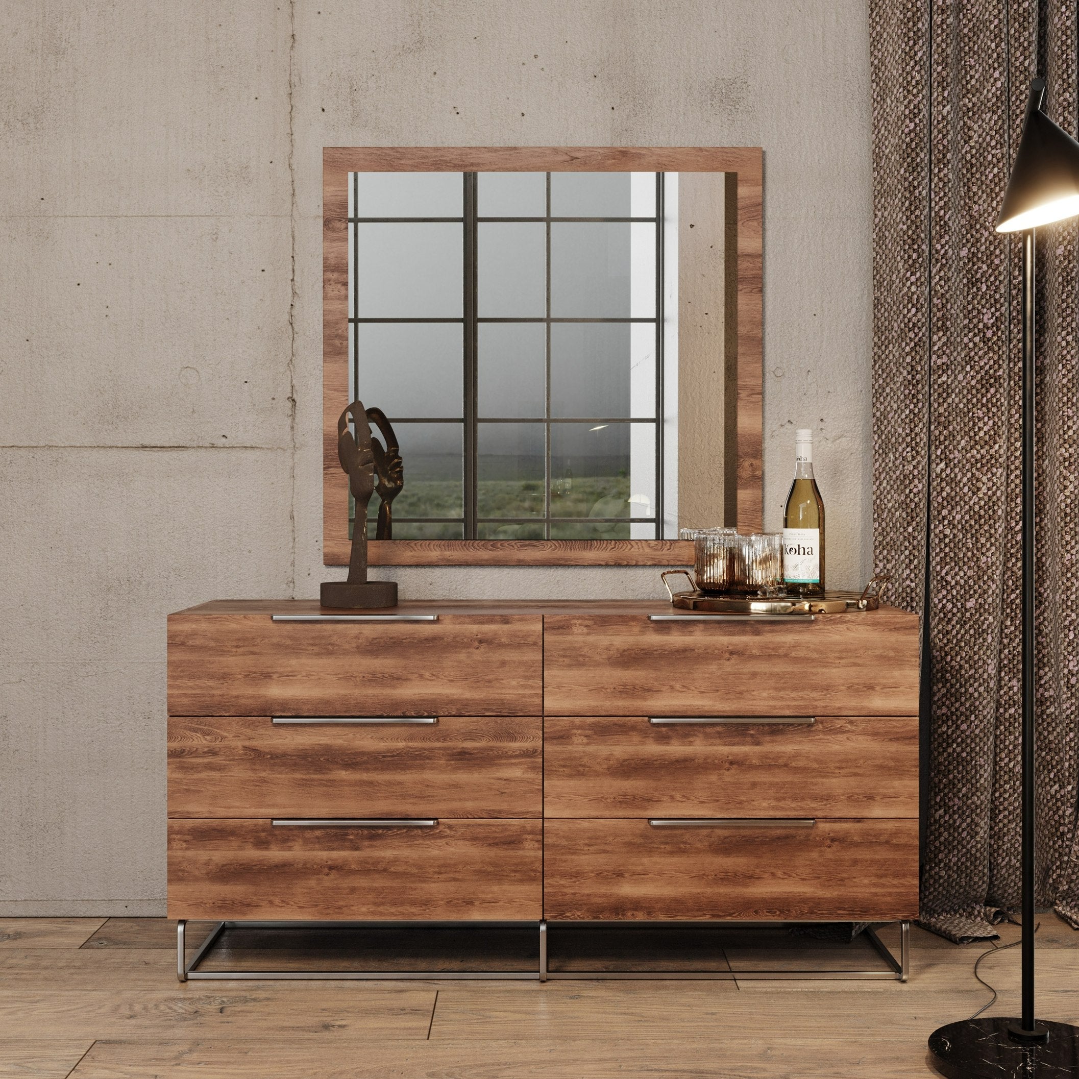 Nova Domus Lorenzo Italian Modern Light Oak 4-Piece Bedroom Set
