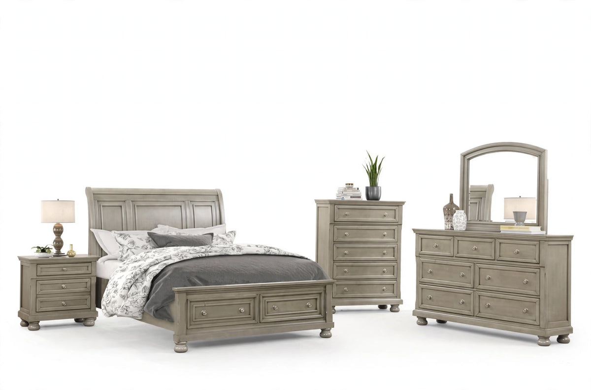 Prism Soft Grey Bedroom Set