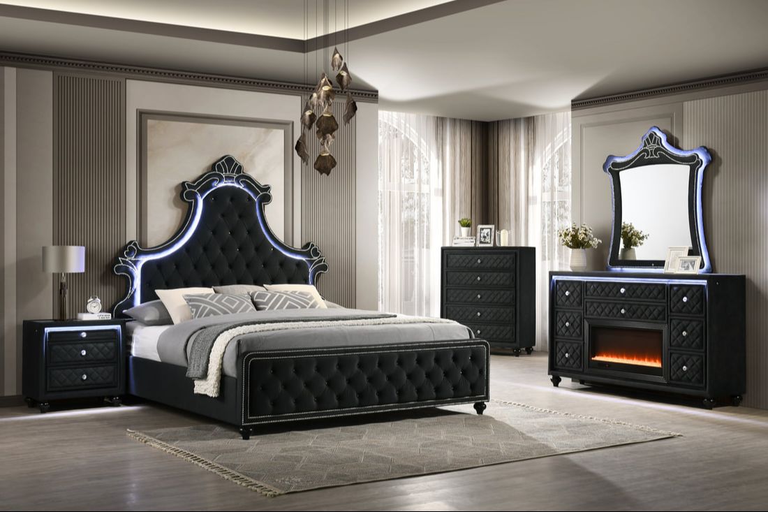 Celine Black Bedroom Set - Original