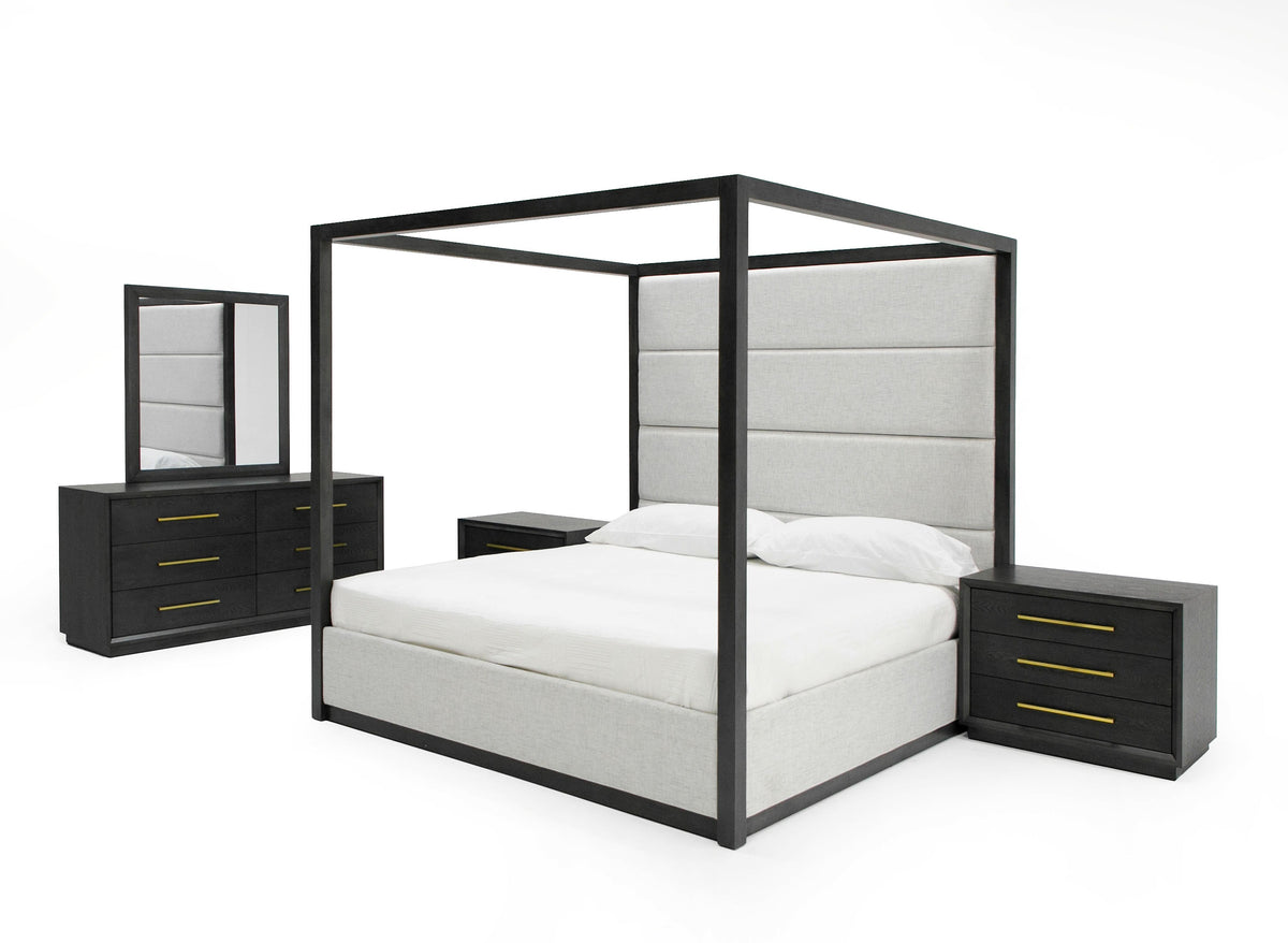 Manhattan- Contemporary Canopy Grey Bedroom Set