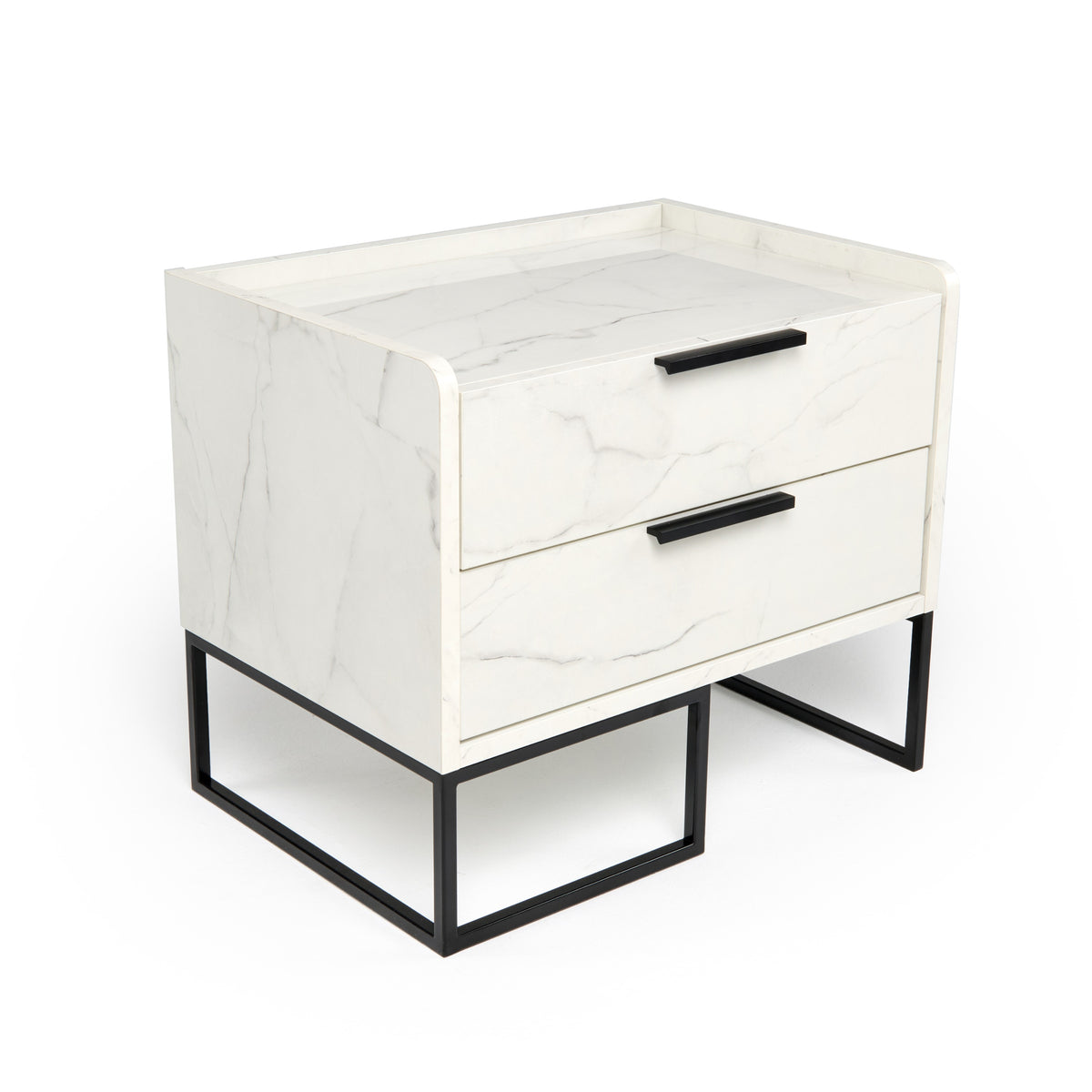 Marbella - Italian Modern White Marble Nightstand