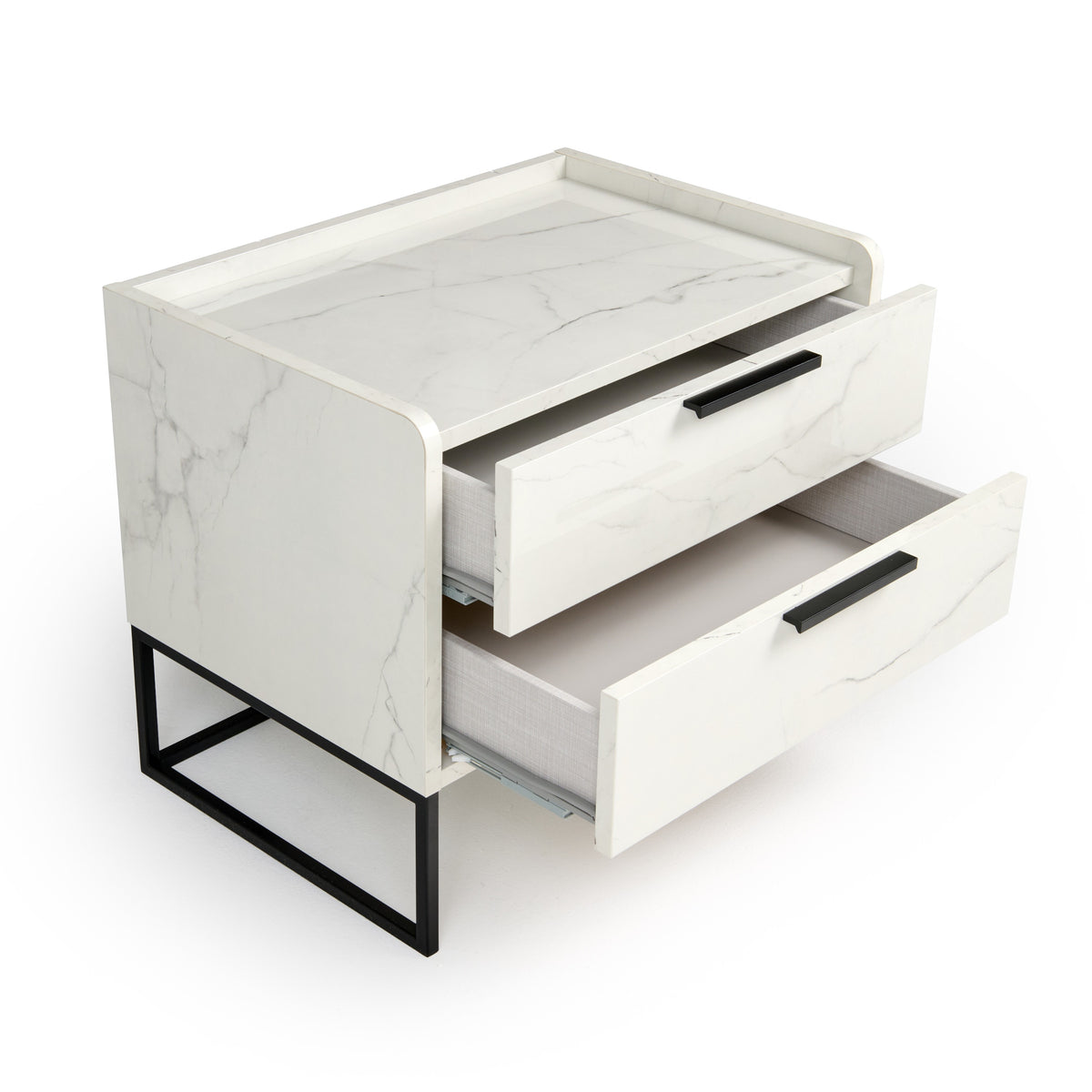 Marbella - Italian Modern White Marble Nightstand