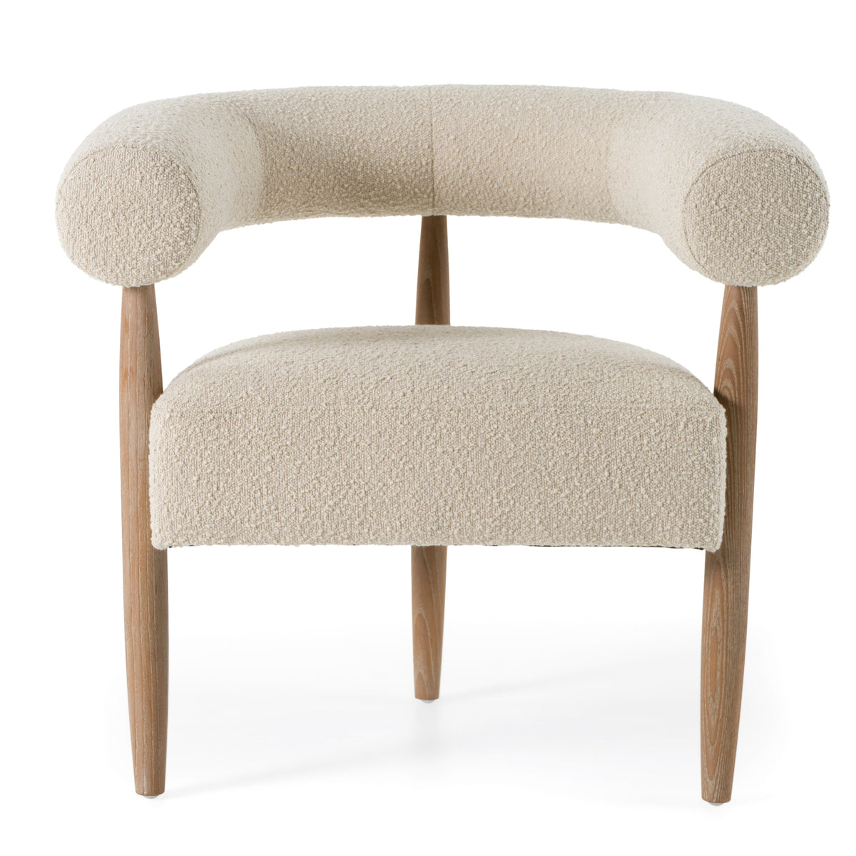 Marchland - Modern Beige Fabric + Oak Accent Chair