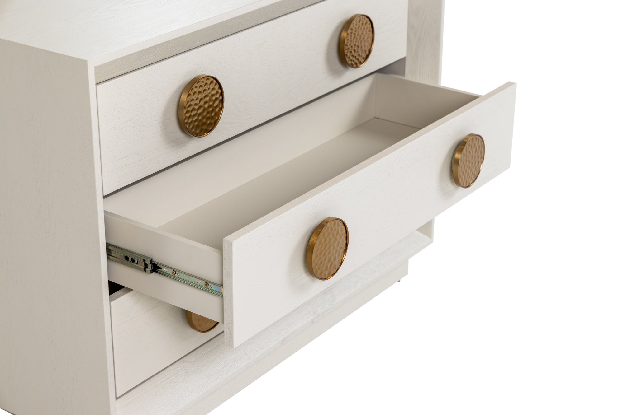 Modrest Marjorie - Modern Cream & Brushed Gold Nightstand