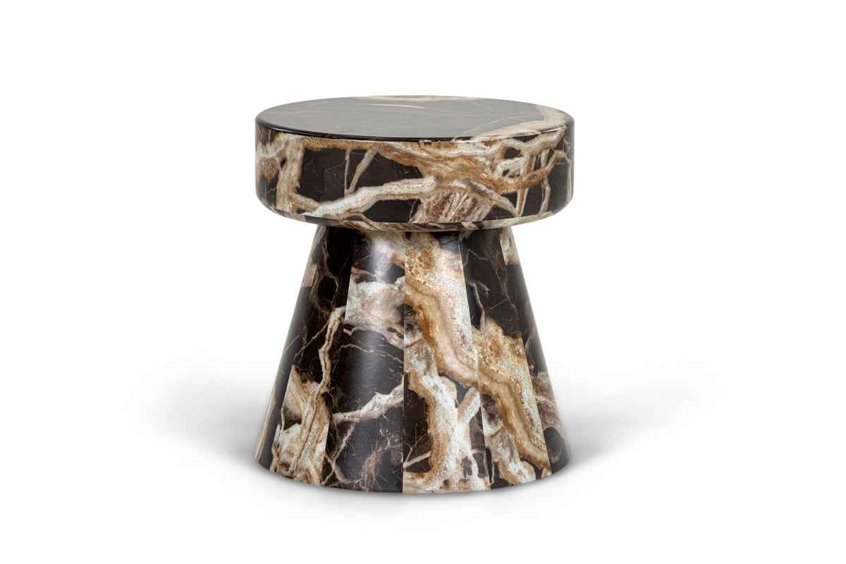 Marlow - Modern Faux Marble End Table Set