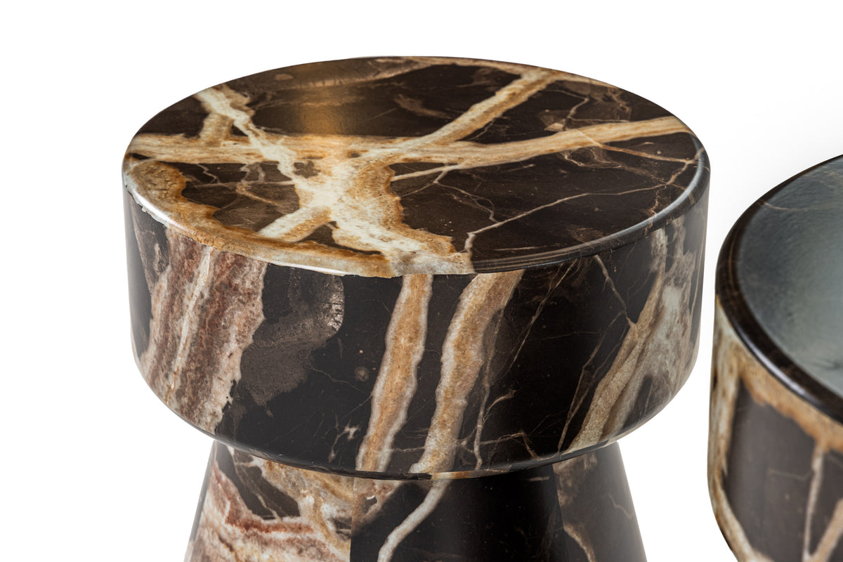 Marlow - Modern Faux Marble End Table Set