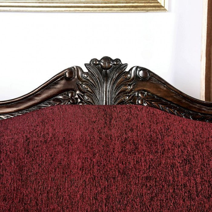Matteo Burgundy/Brown Traditional Living Room Set