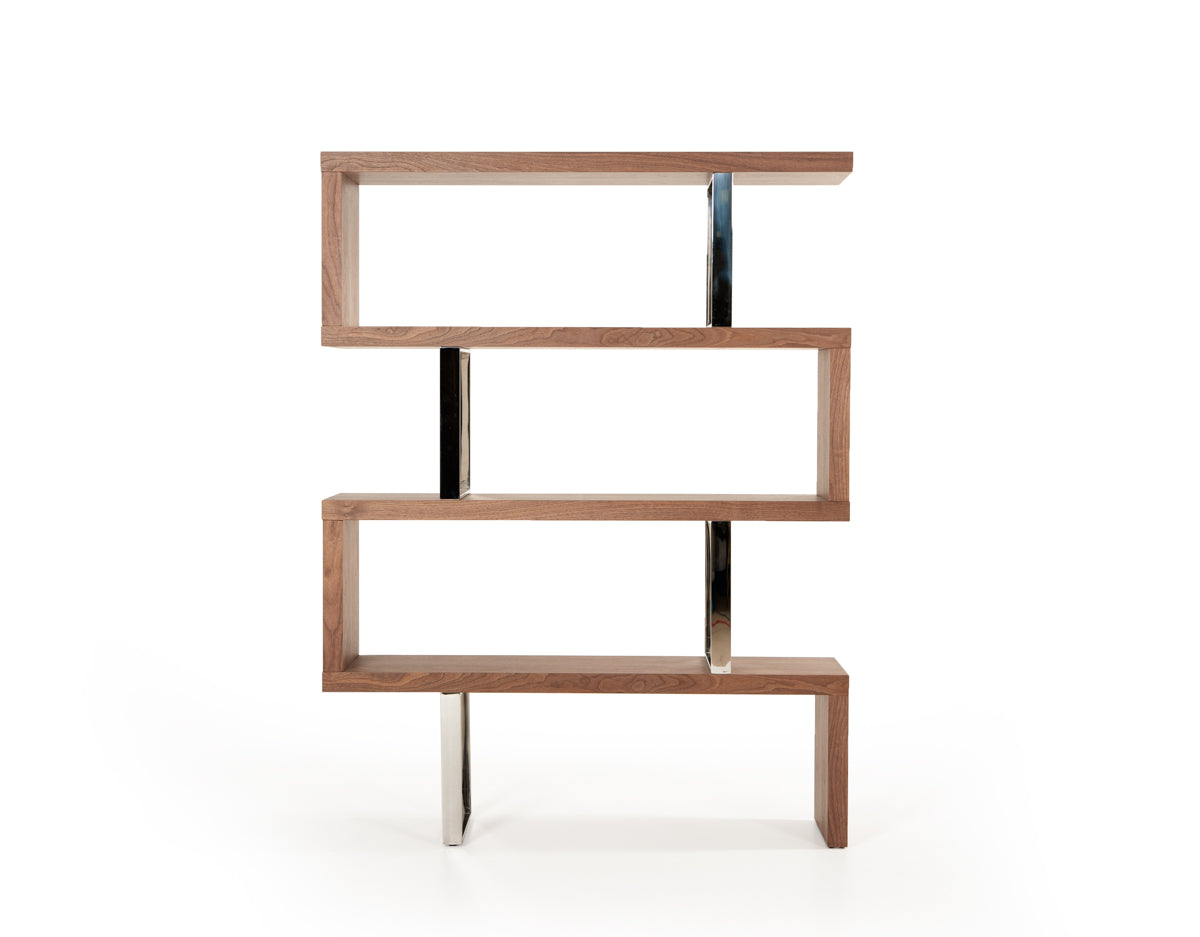 Maze Modern Walnut Bookcase