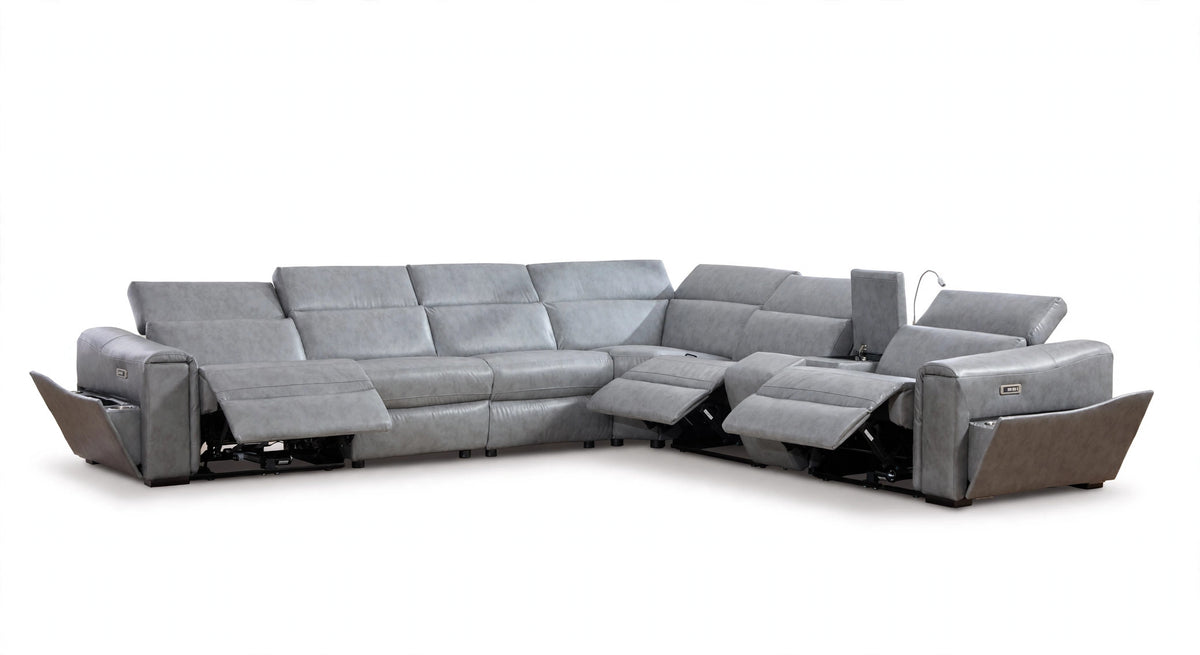 Divani Grey Power Reclining Sectional