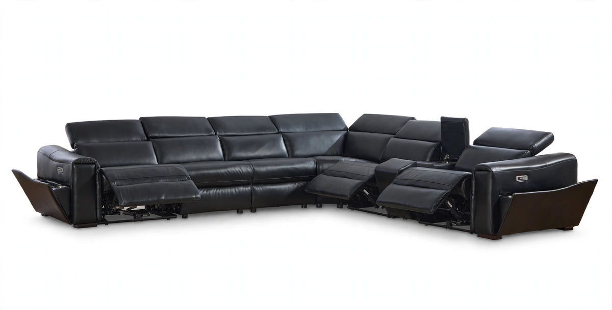 Divani Noir Power Reclining Sectional