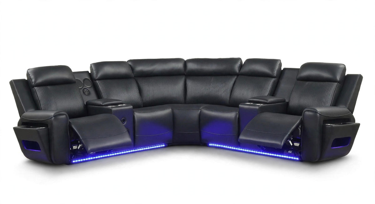 Galaxy Noir Power Reclining Sectional