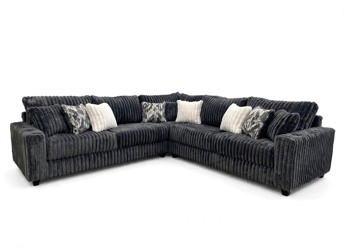 Charcoal Cloud Oversized Corduroy Sectional