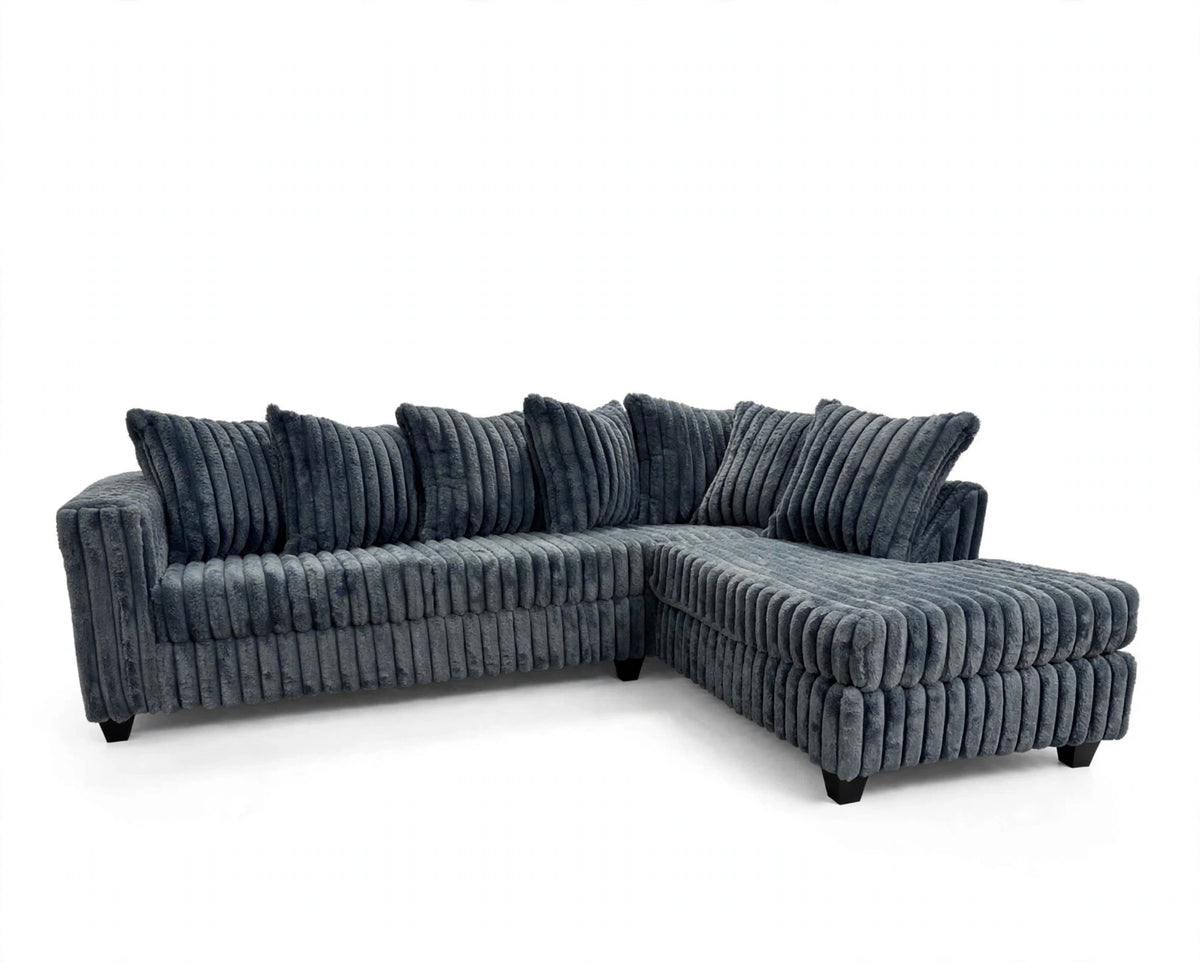 Charcoal Line Corduroy Sectional