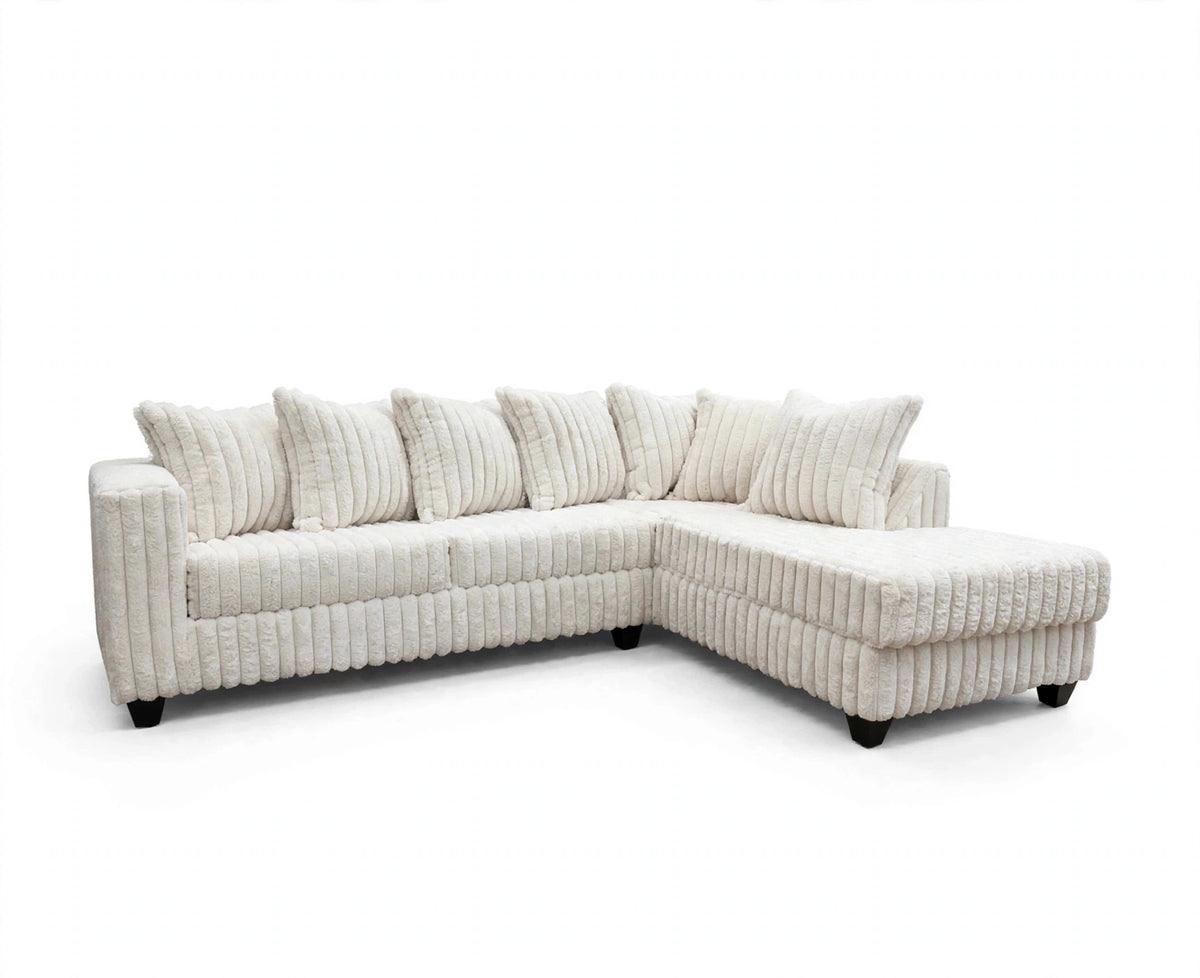 Ivory Line Corduroy Sectional