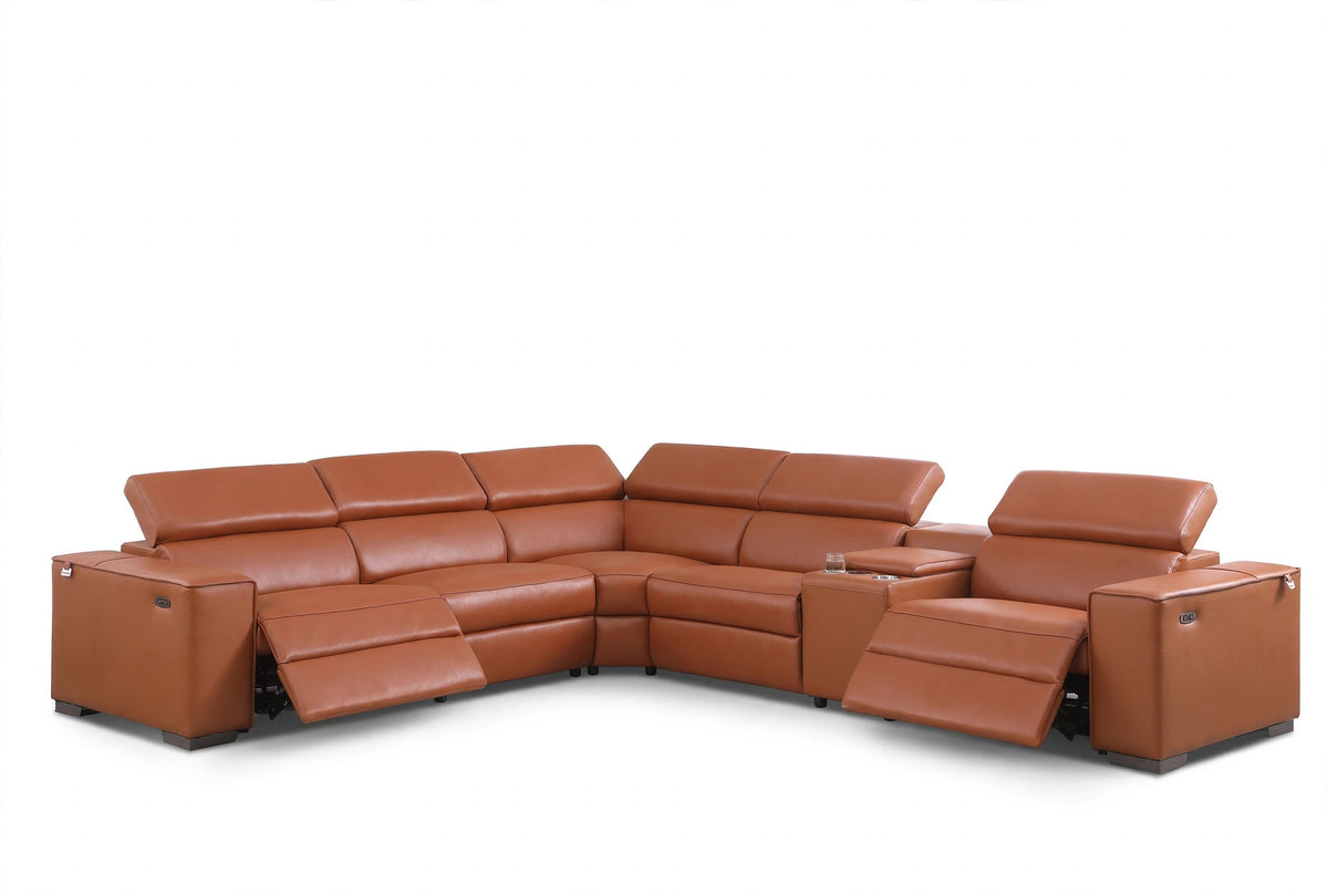 Picasso Caramel Power Reclining Sectional