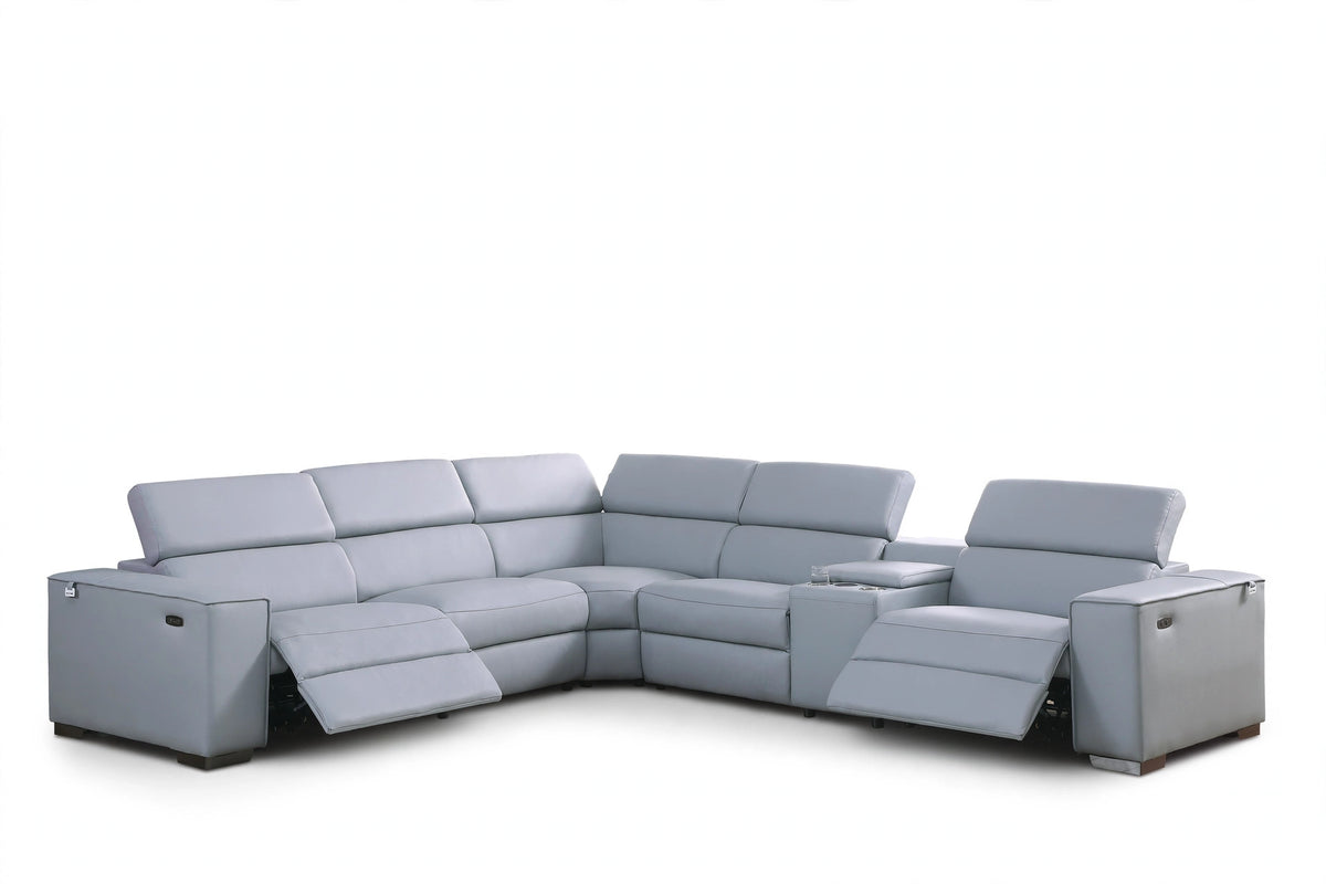 Picasso Sky Power Reclining Sectional