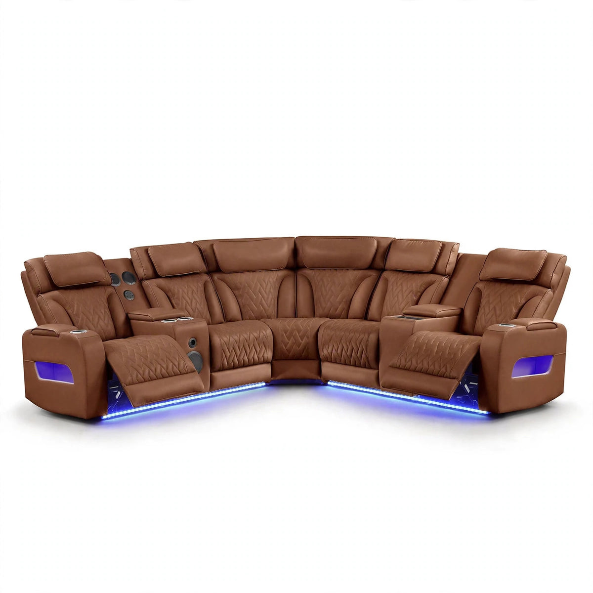 Skyline Caramel Power Reclining Sectional