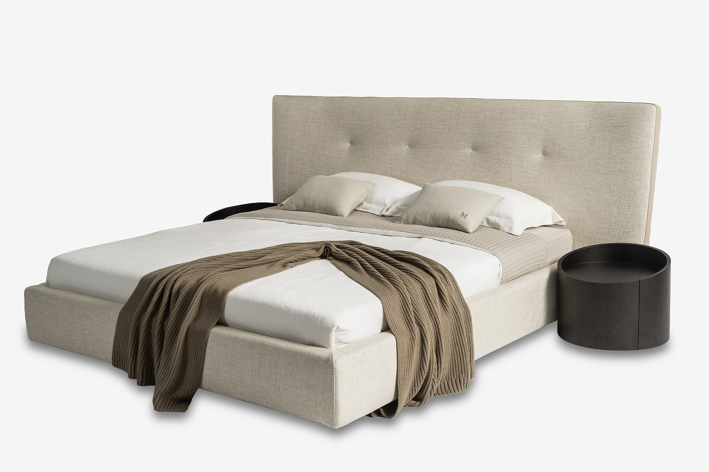 Modrest Brittany - Eastern King Modern Grey Fabric Bed