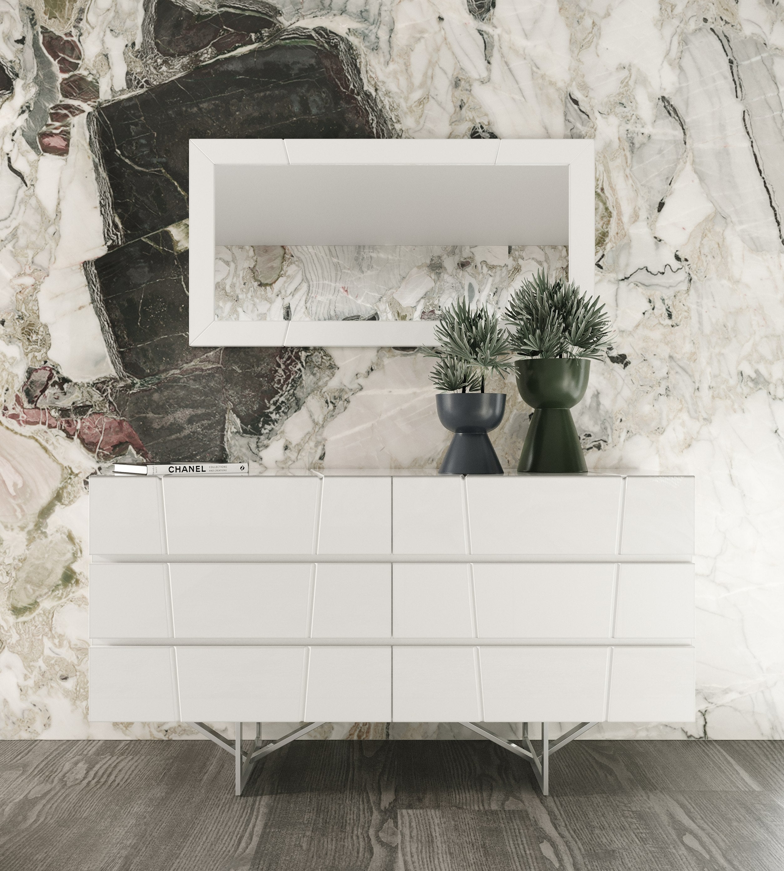 Modrest Chrysler Modern White Mirror