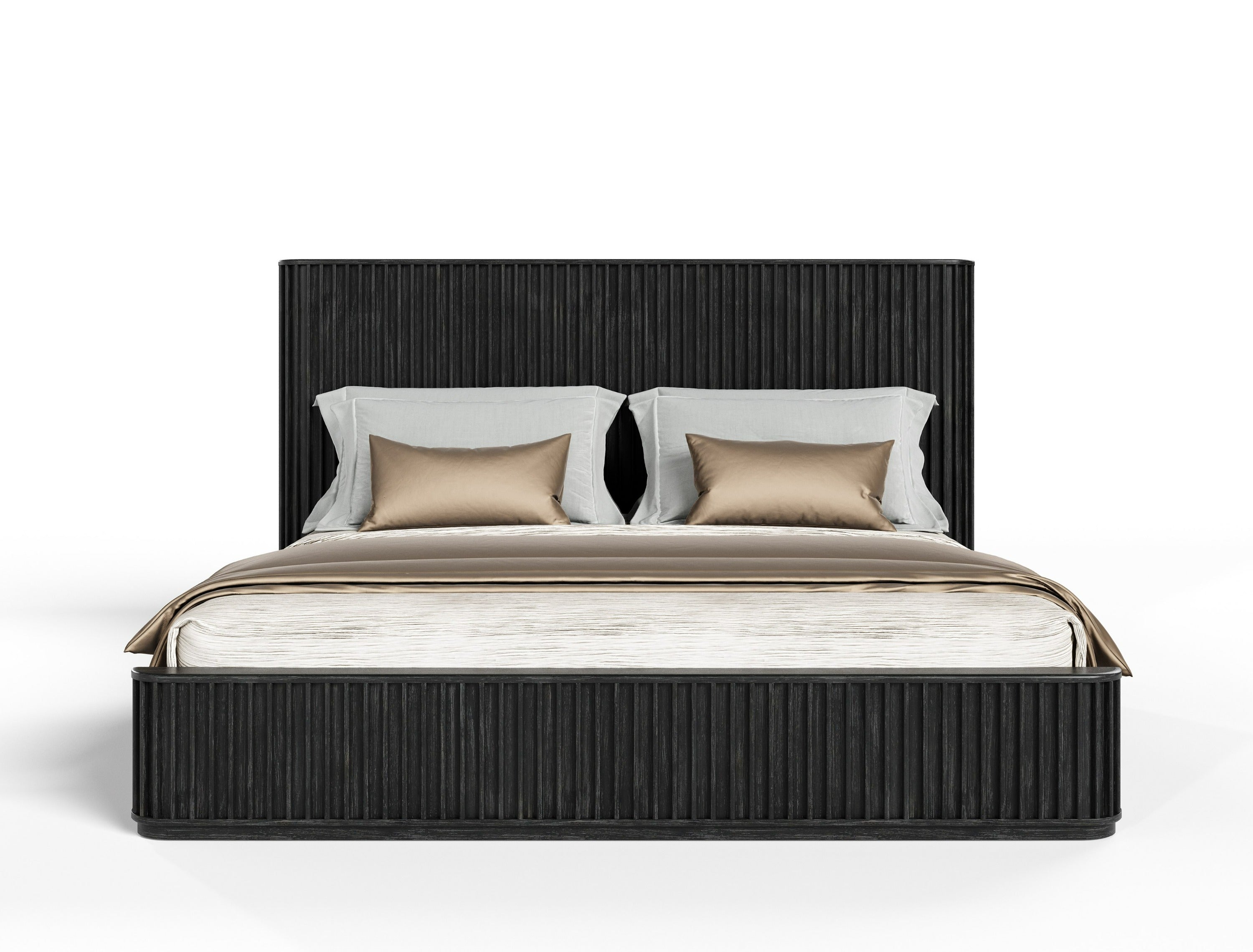 Modrest Fields - Modern Black Acacia Bedroom Set