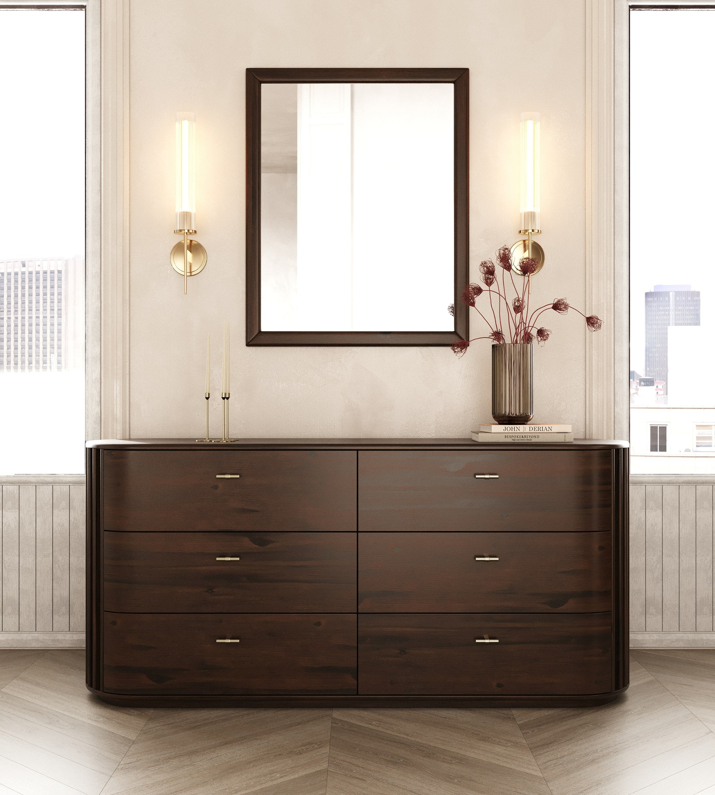 Modrest Fields - Modern Walnut Acacia Bedroom Set