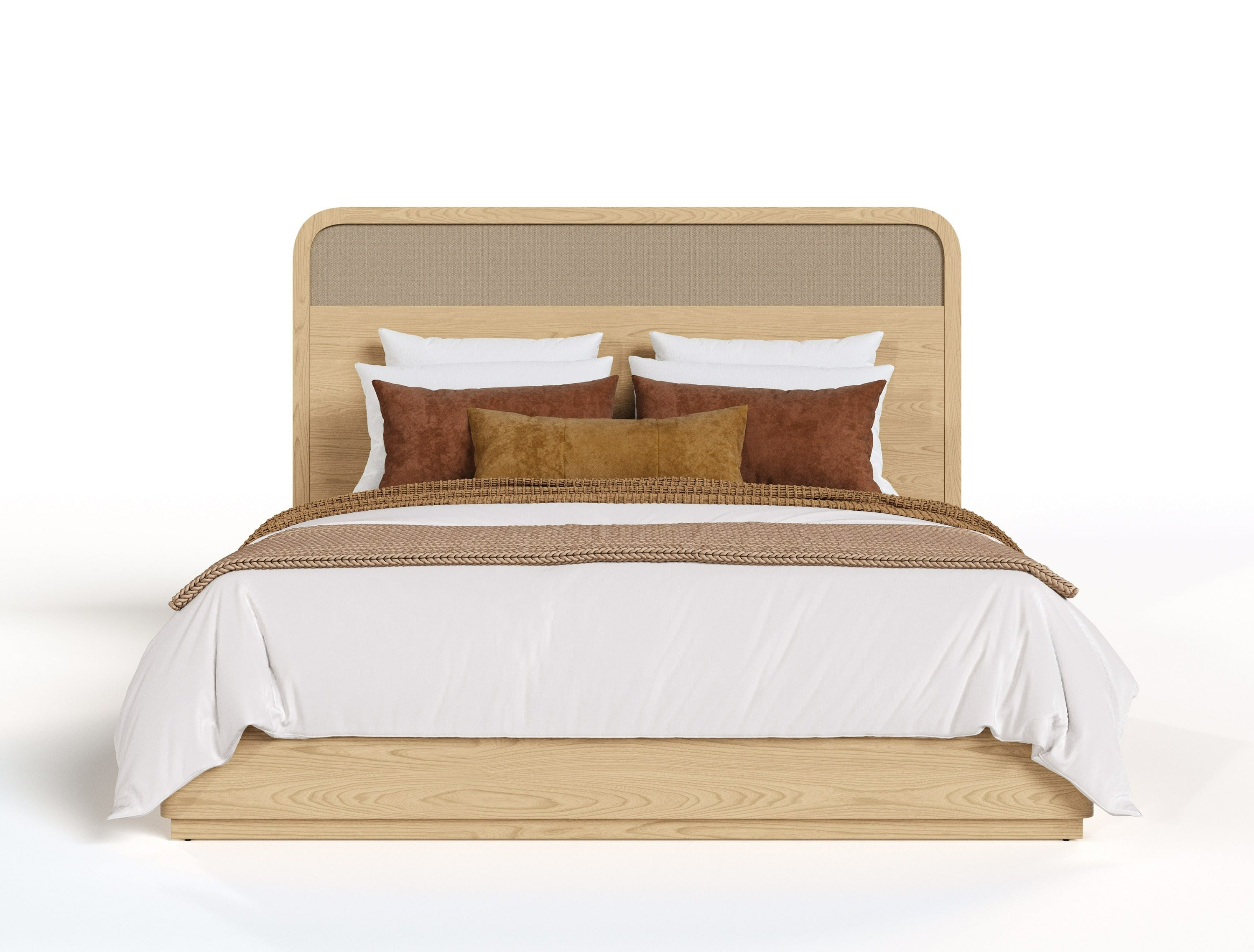 Modrest Gavin - Modern Natural Ash + Rattan 4-Piece Bedroom Set