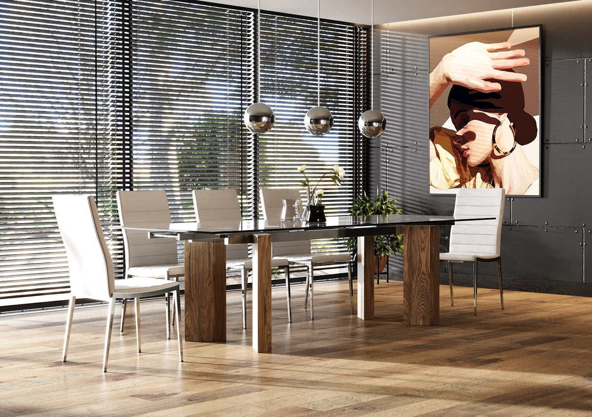 Helena - Modern Extendable Glass Dining Table - Large