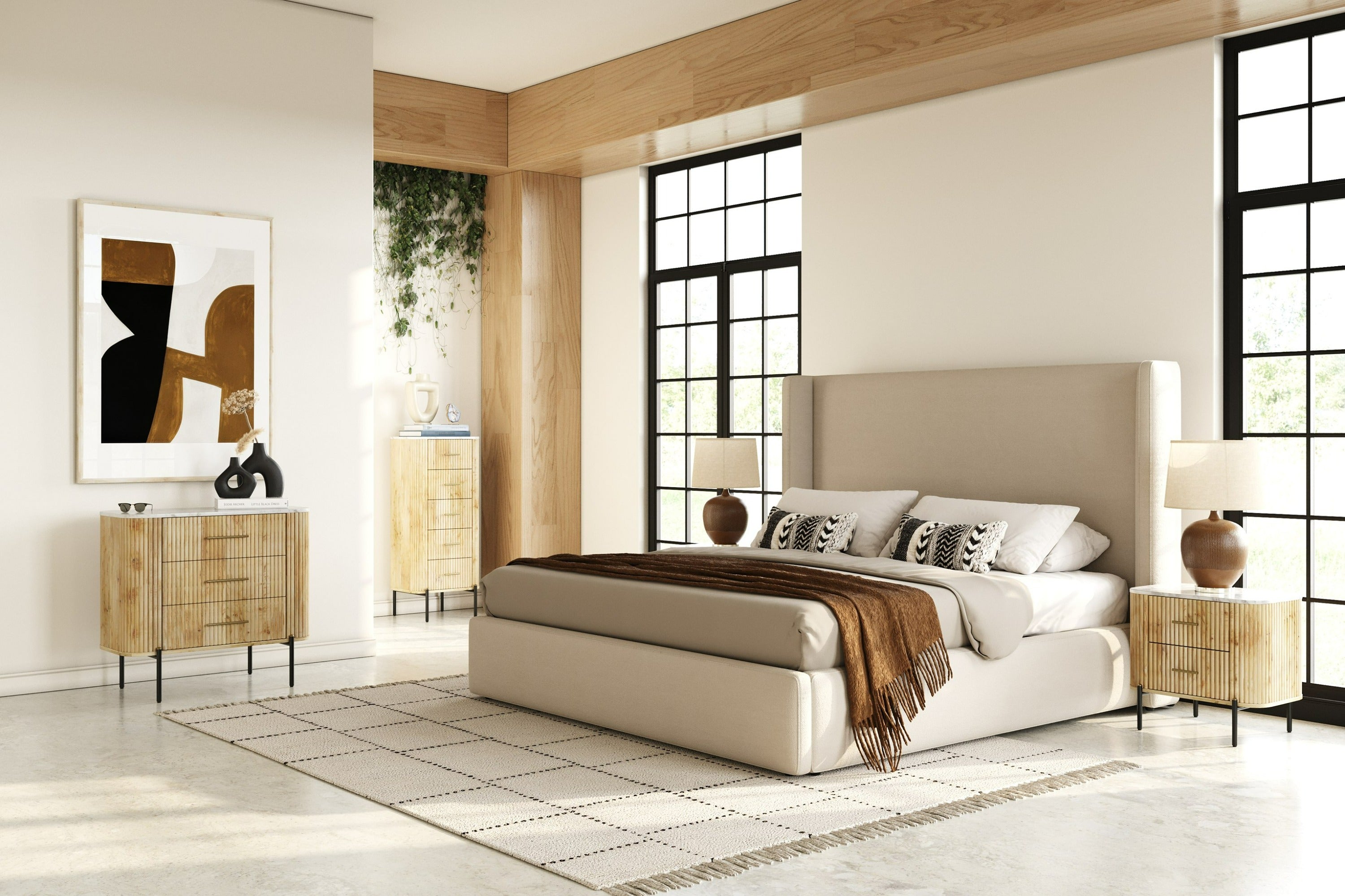 Modrest - Cambridge White Marble & Mango 5 Drawer Chest