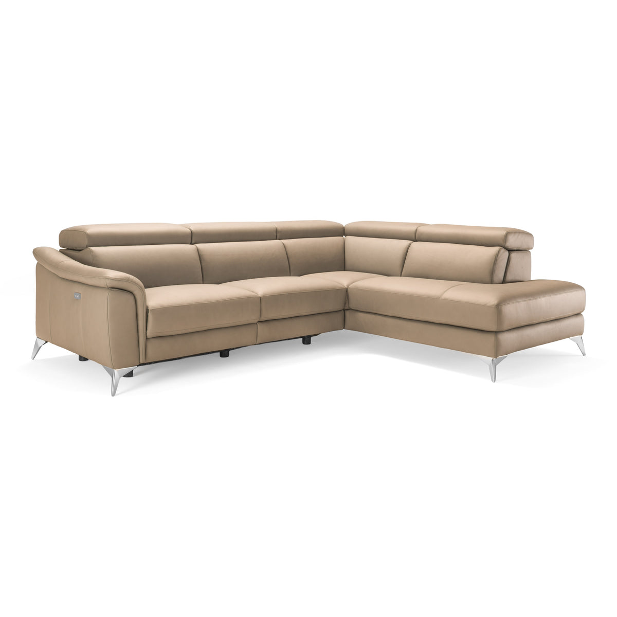Monte Carlo - Italian Modern Cappuccino Leather Right Facing Sectional Sofa - original 1