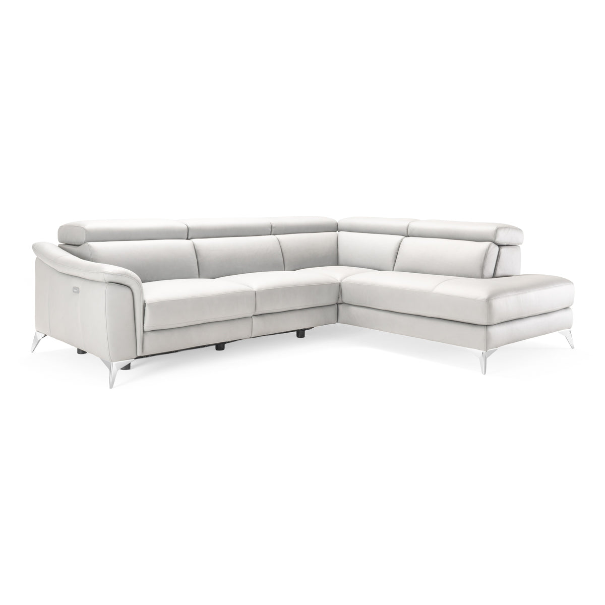 Monte Carlo - Italian Modern White Leather Right Facing Sectional Sofa - original 1
