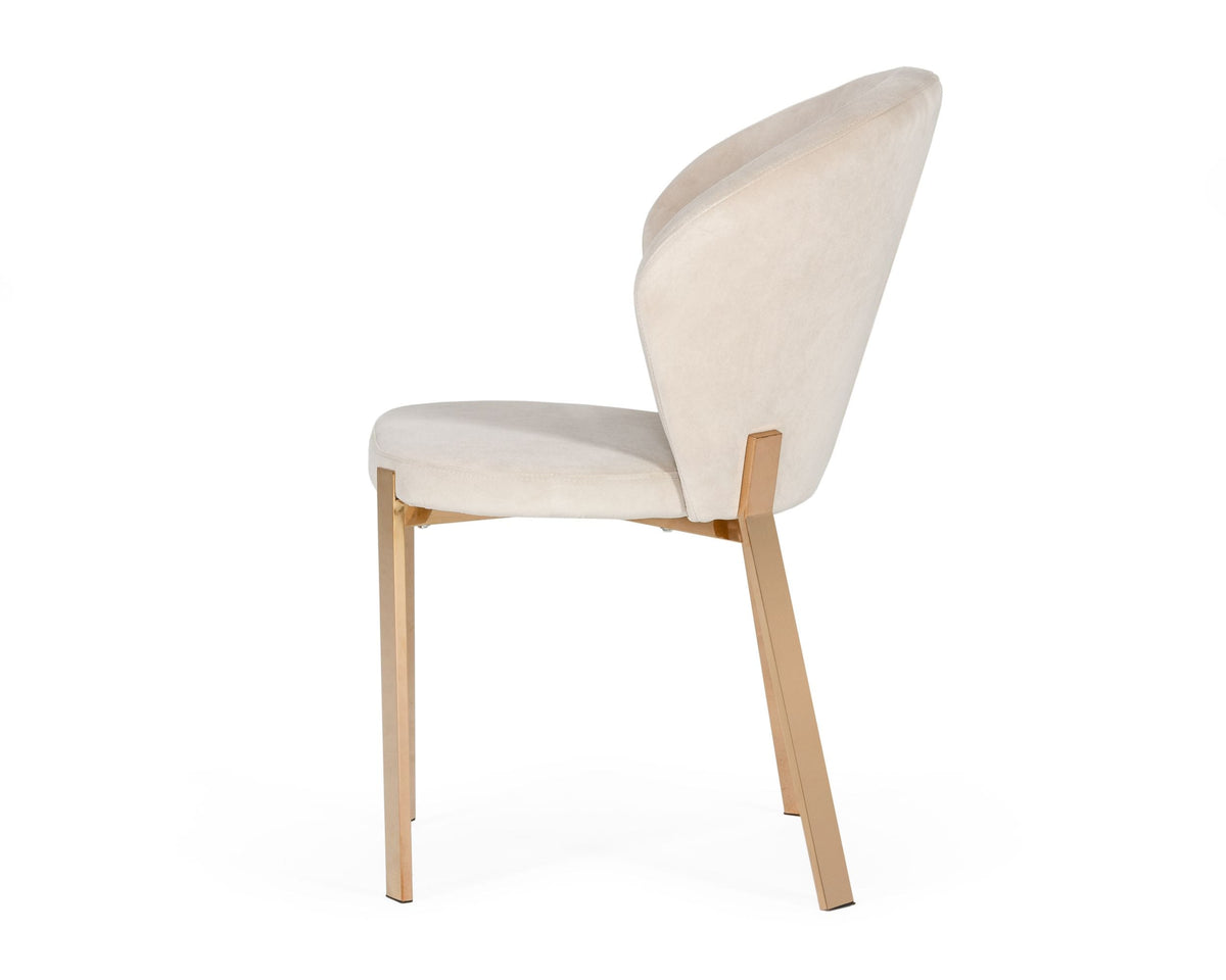 Nadia - Modern Beige Velvet & Rosegold Dining Chair (Set of 2)