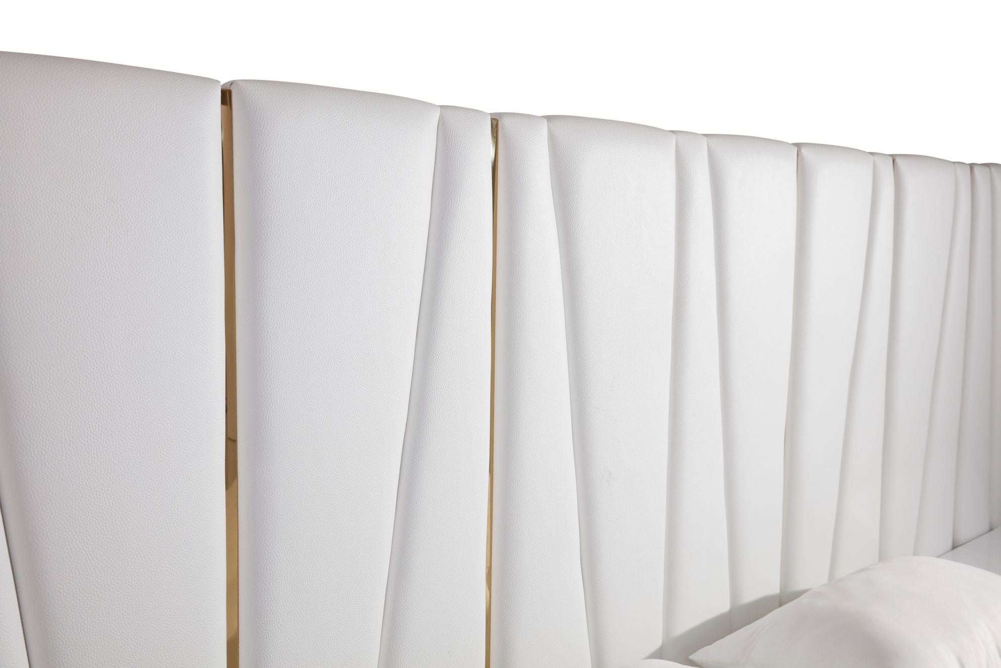 Modrest Nixa - Modern White + Gold 4-Piece Bedroom Set