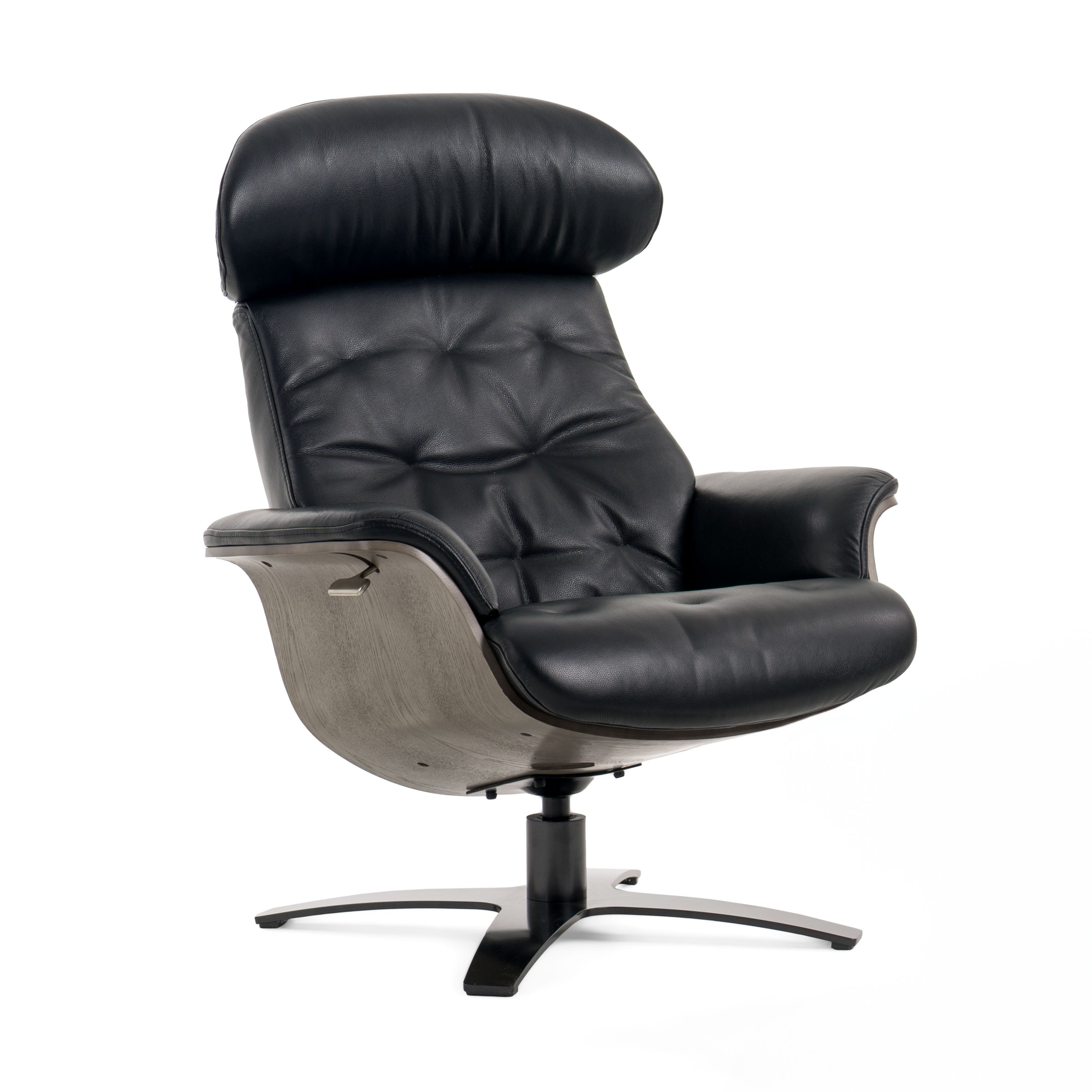 Modrest - Nowak Modern Black Lounge Chair & Ottoman Set