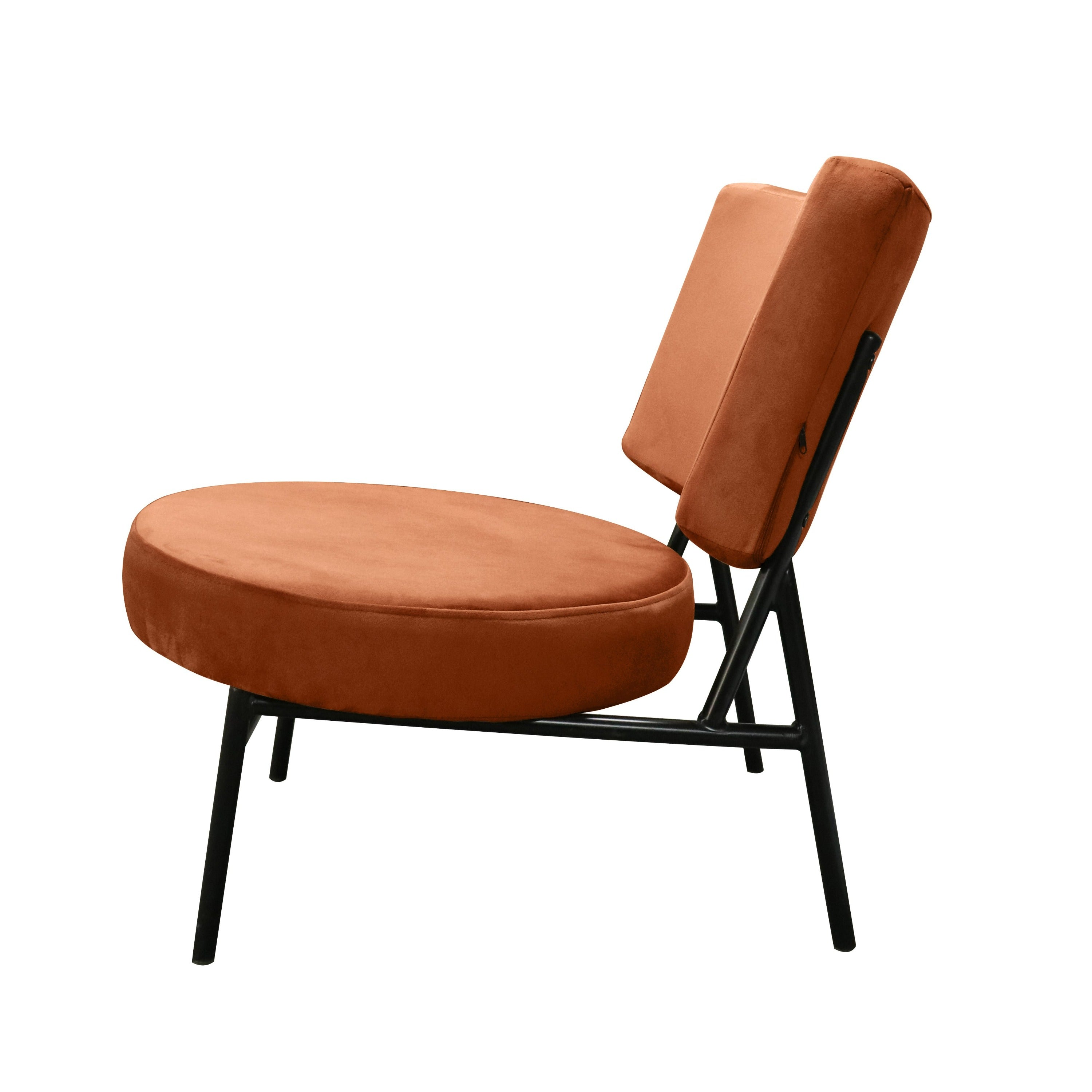 Modrest Sami - Modern Orange Velvet Accent Chair