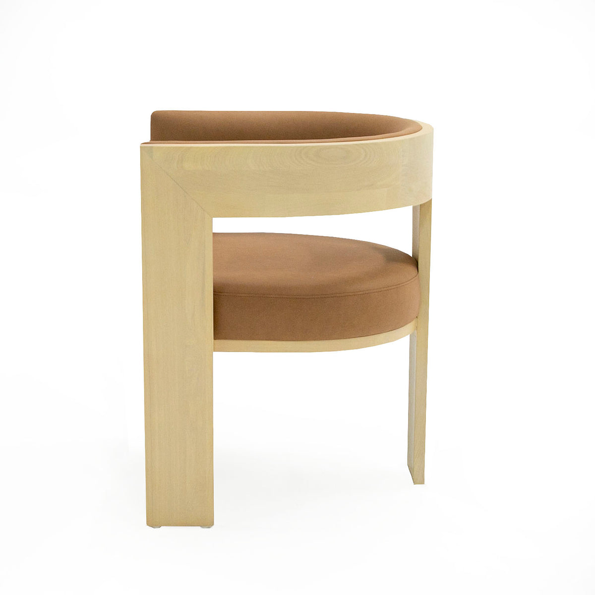 Osaka - Modern Natural Ash + Rust Fabric Dining Chair