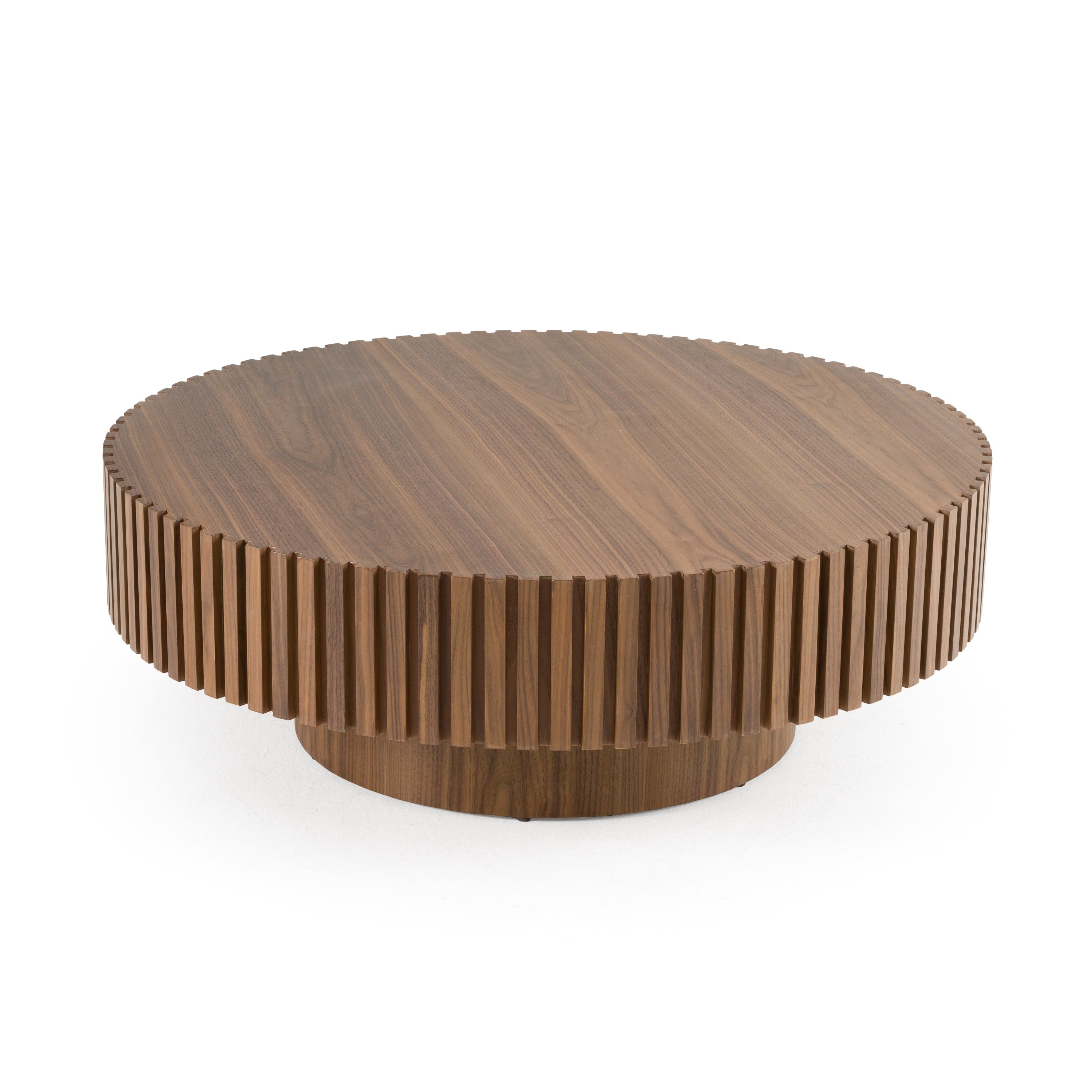 Modrest Pierre - Modern Walnut Large Round Coffee Table