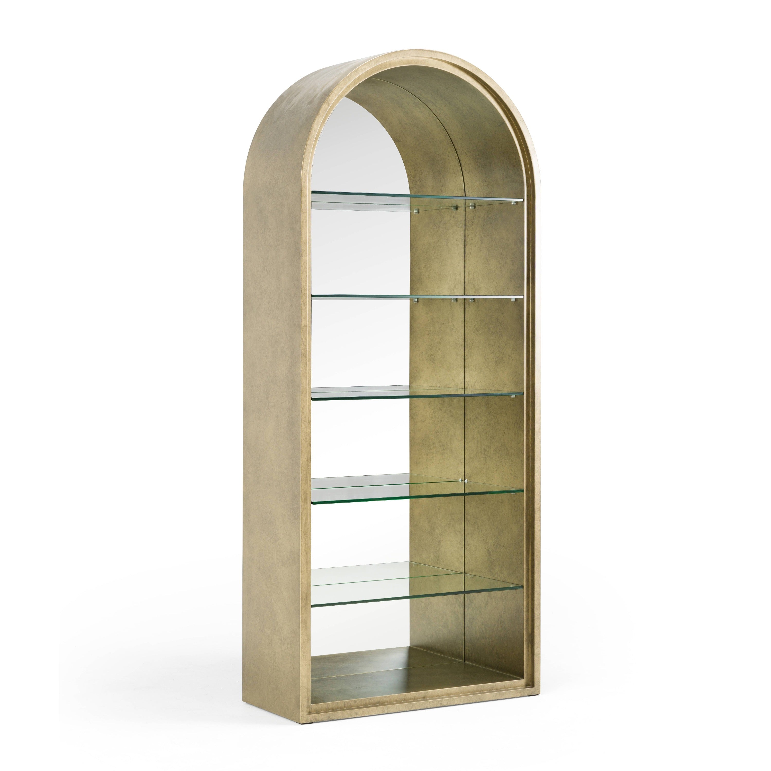 Modrest Poise - Modern Antique Brass + Mirror Bookcase