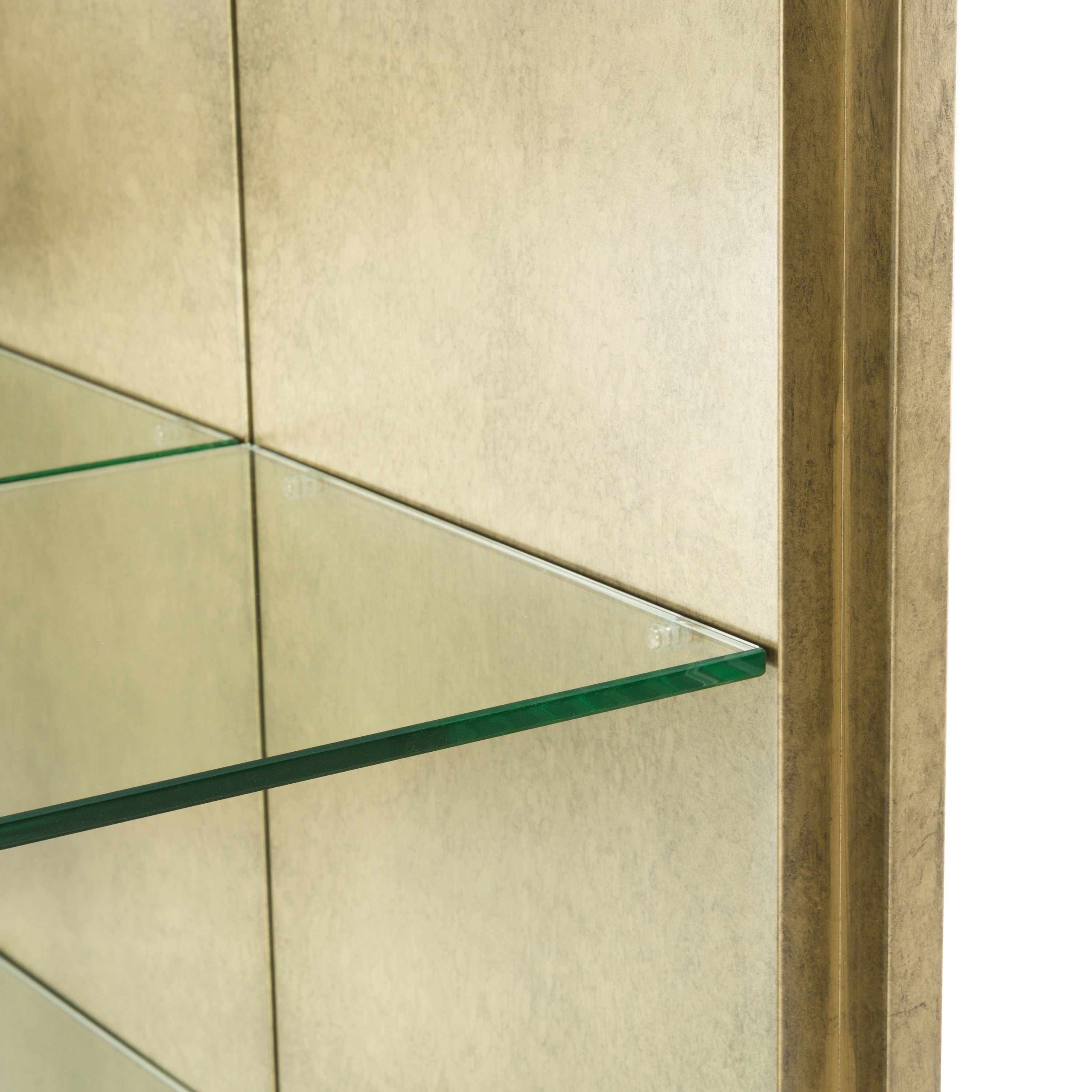 Modrest Poise - Modern Antique Brass + Mirror Bookcase