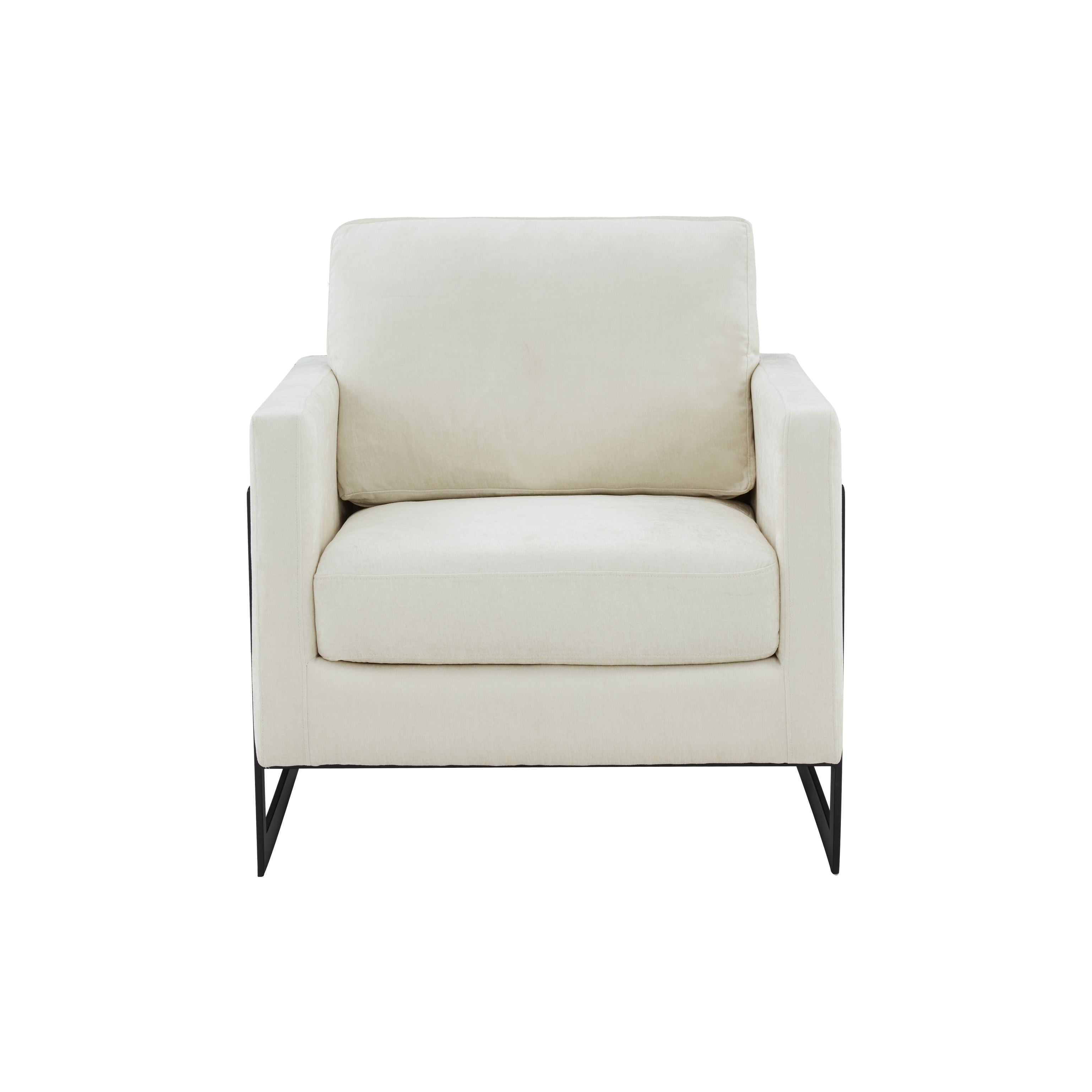 Modrest Prince - Contemporary Cream + Black Fabric Accent Chair