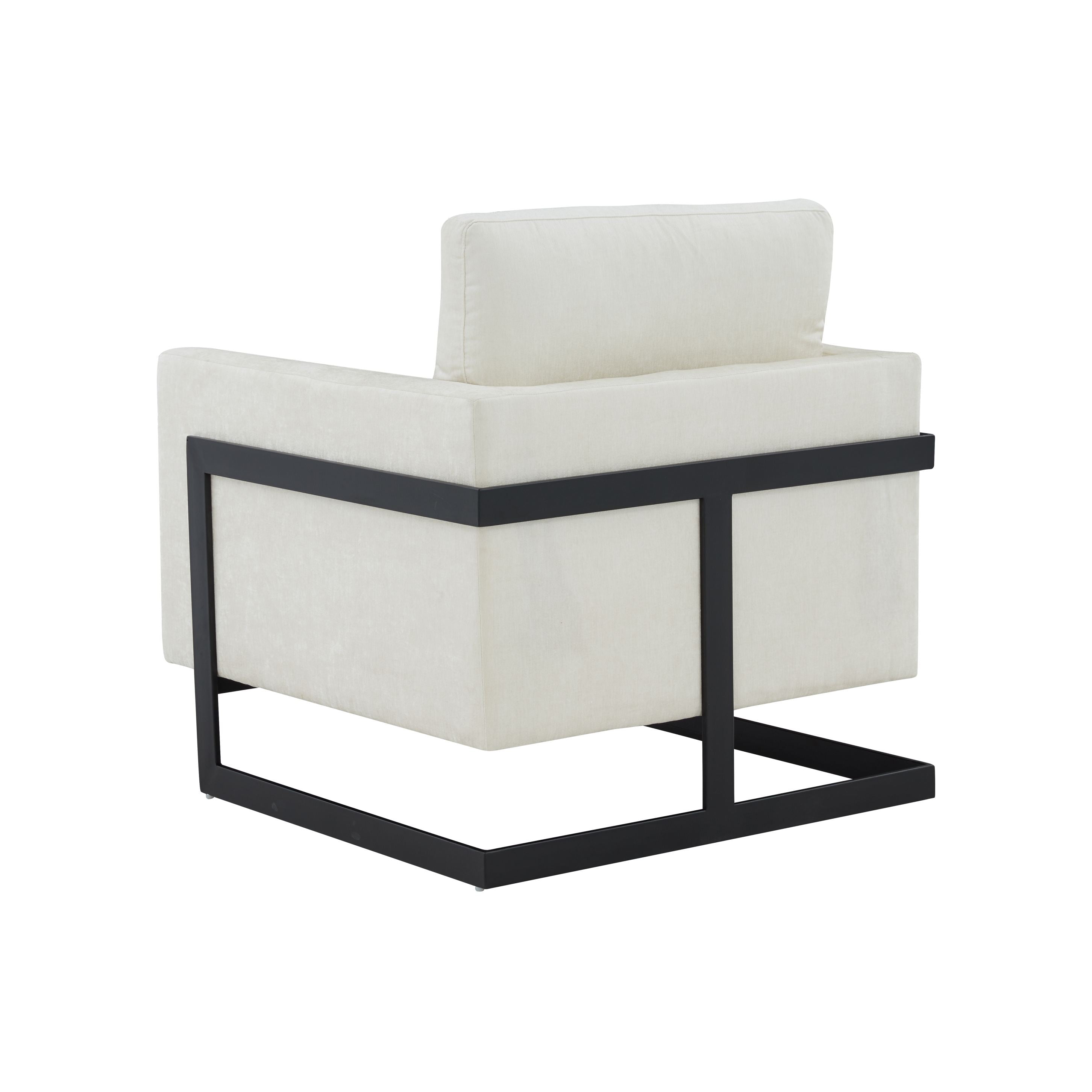 Modrest Prince - Contemporary Cream + Black Fabric Accent Chair
