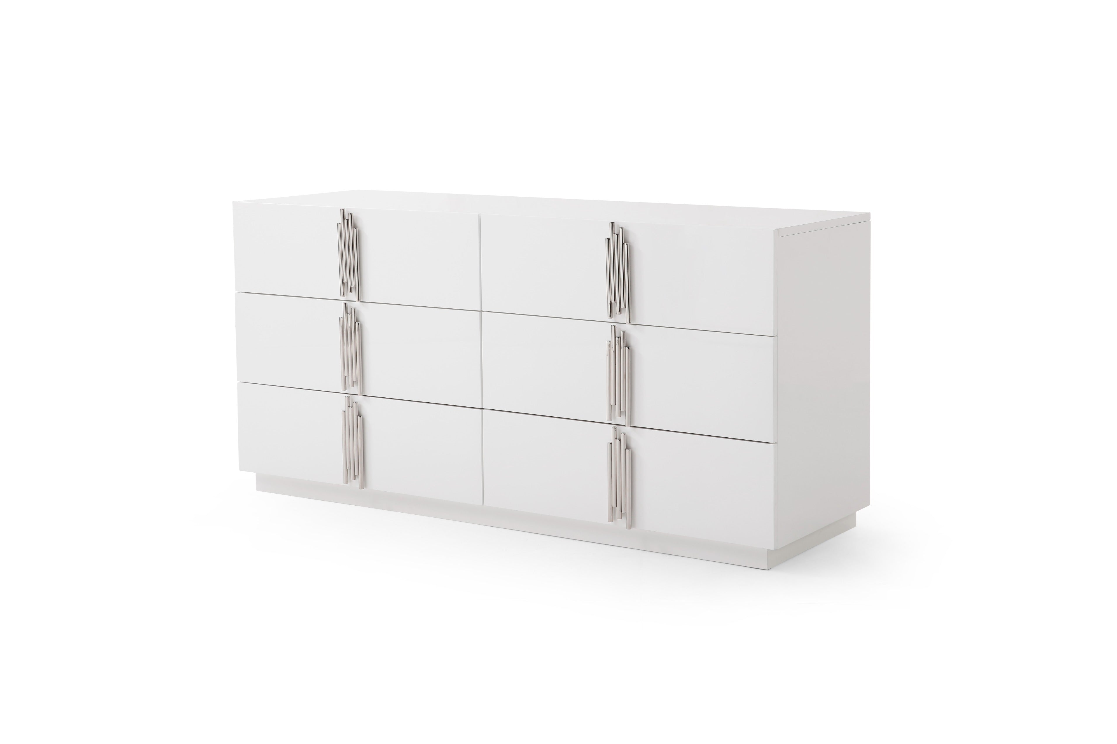Modrest Token - Modern White + Stainless Steel Bedroom Set