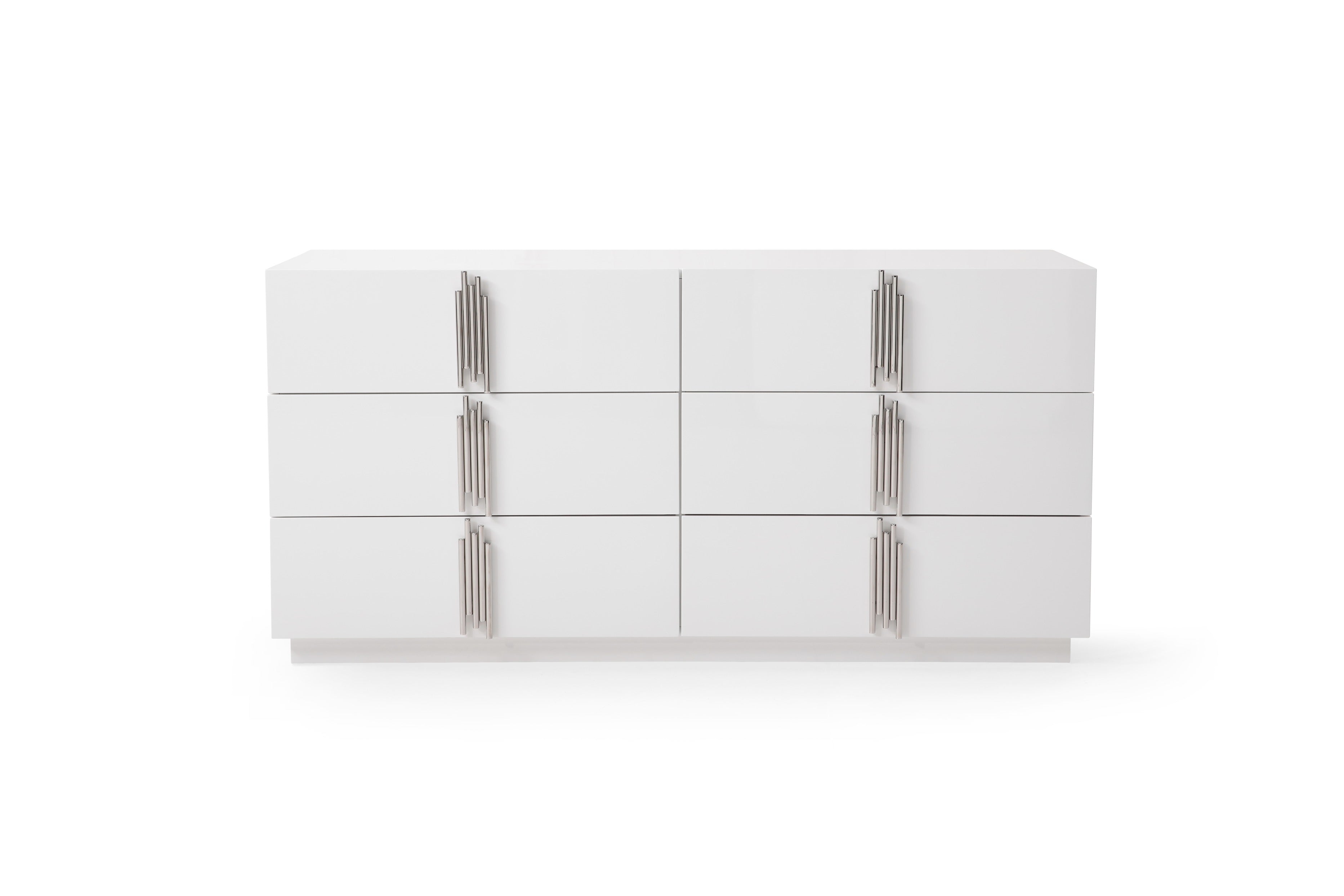 Modrest Token - Modern White + Stainless Steel Bedroom Set