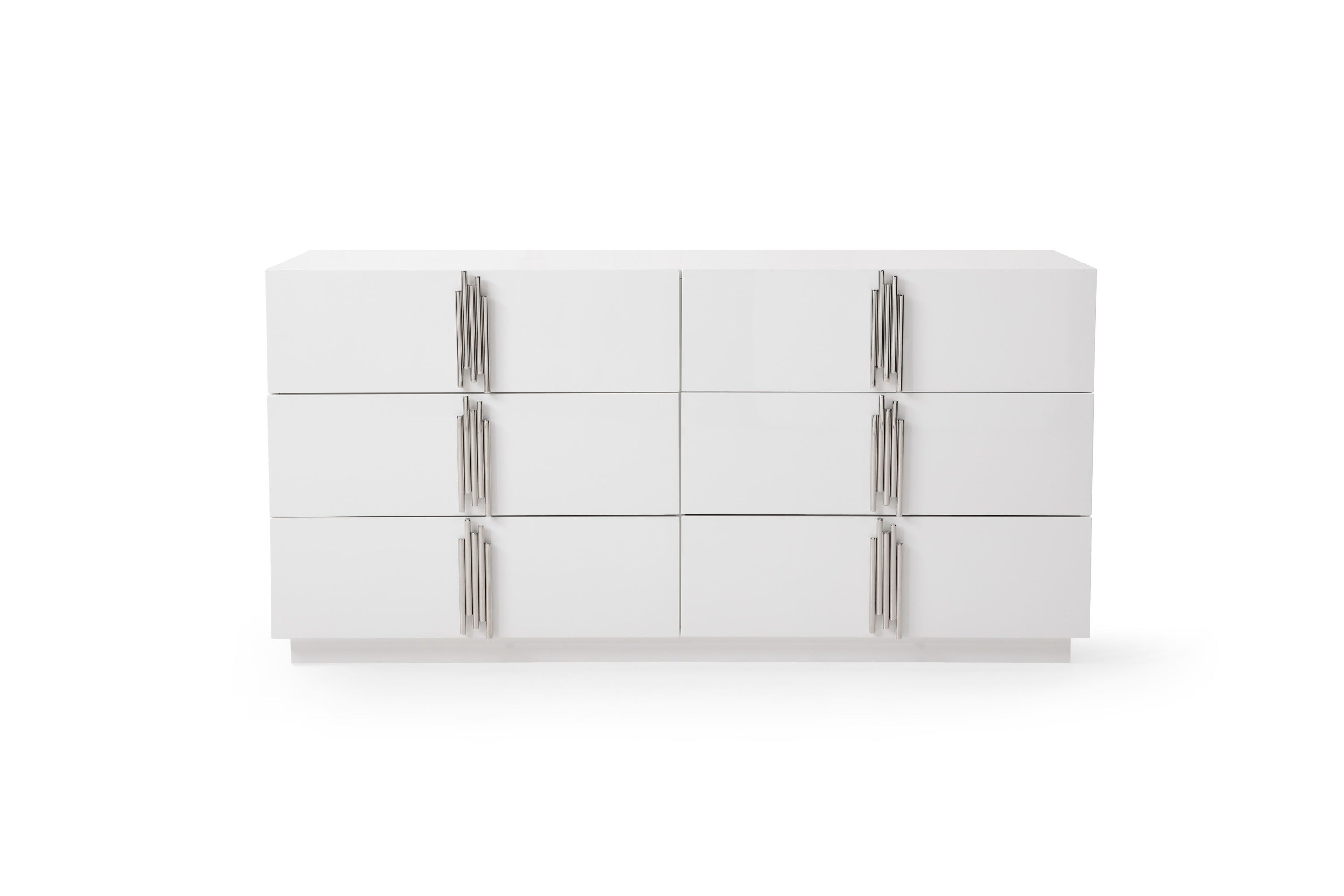 Modrest Token - Modern White + Stainless Steel 4-Piece Bedroom Set