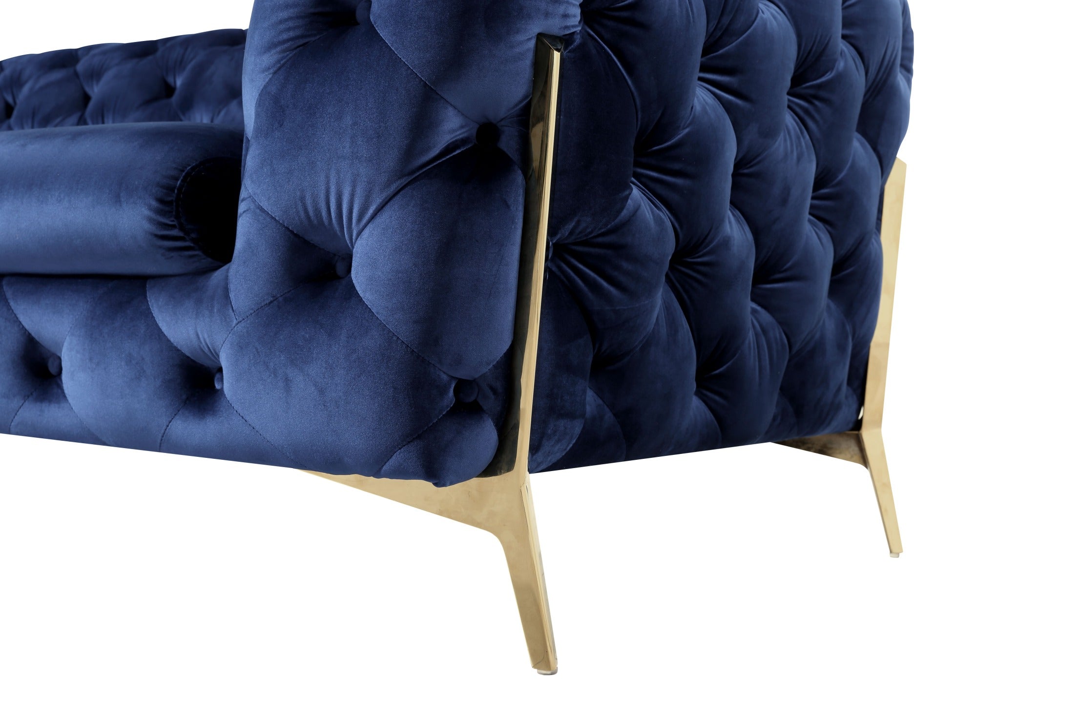 Divani Casa Quincey - Transitional Blue Velvet Chair